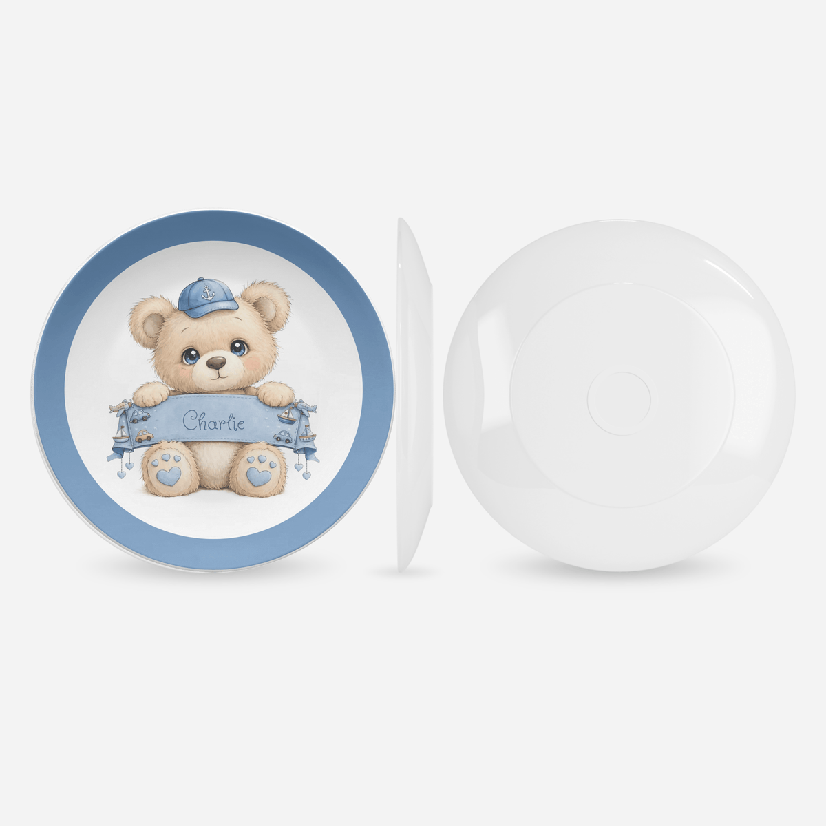 Personalized Boy Teddy Bear Plate by Lil Plate Shop