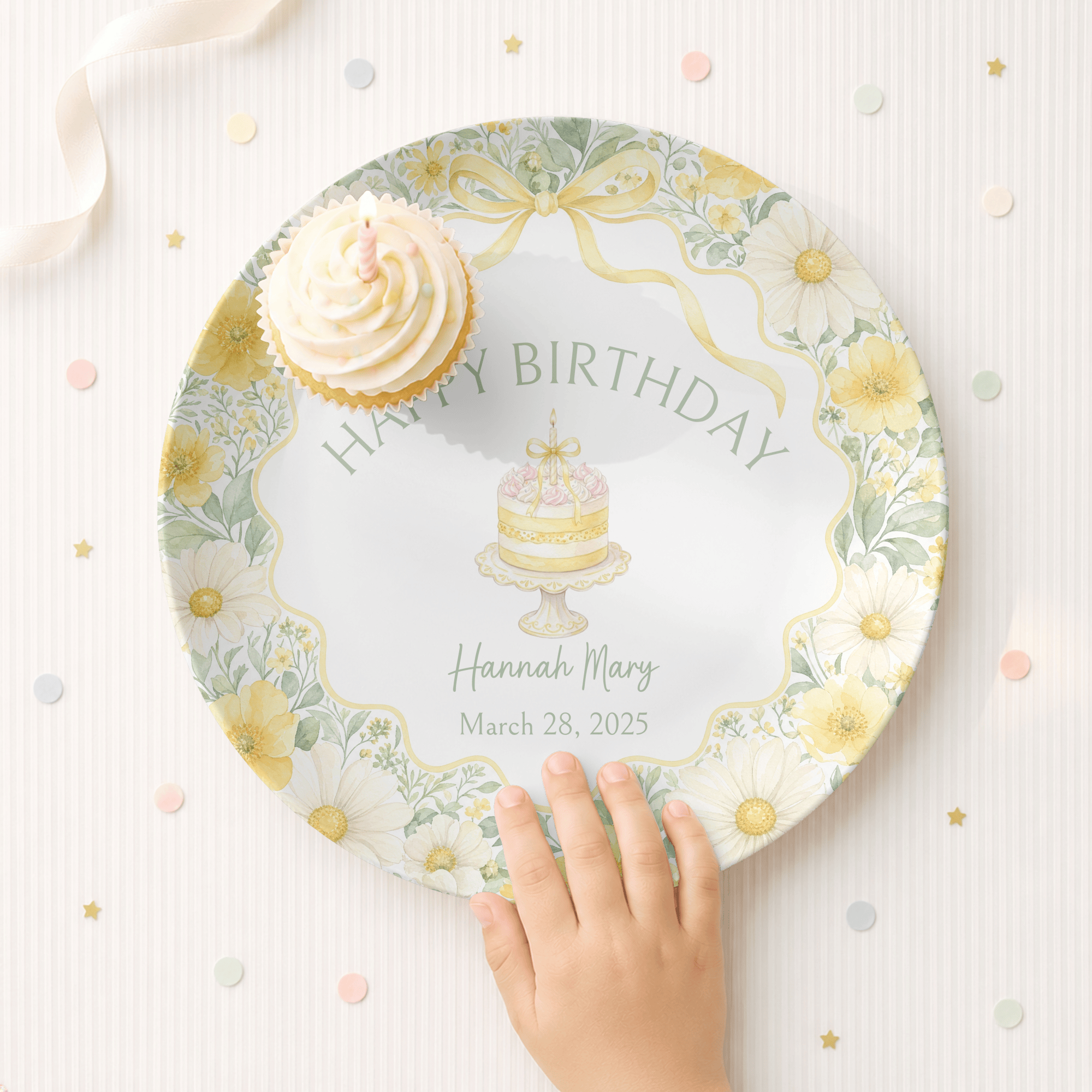 Personalized  Buttercup Daisy Birthday Plate by Lil Plate Shop
