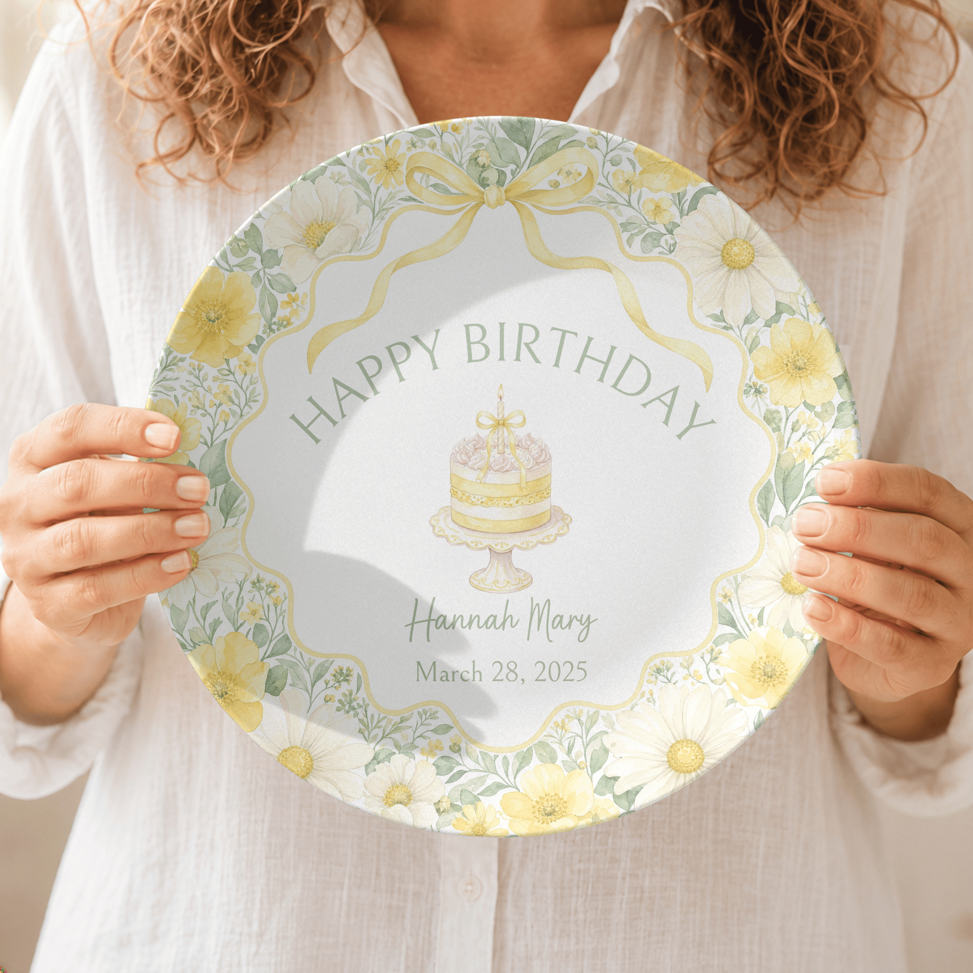 Personalized  Buttercup Daisy Birthday Plate by Lil Plate Shop