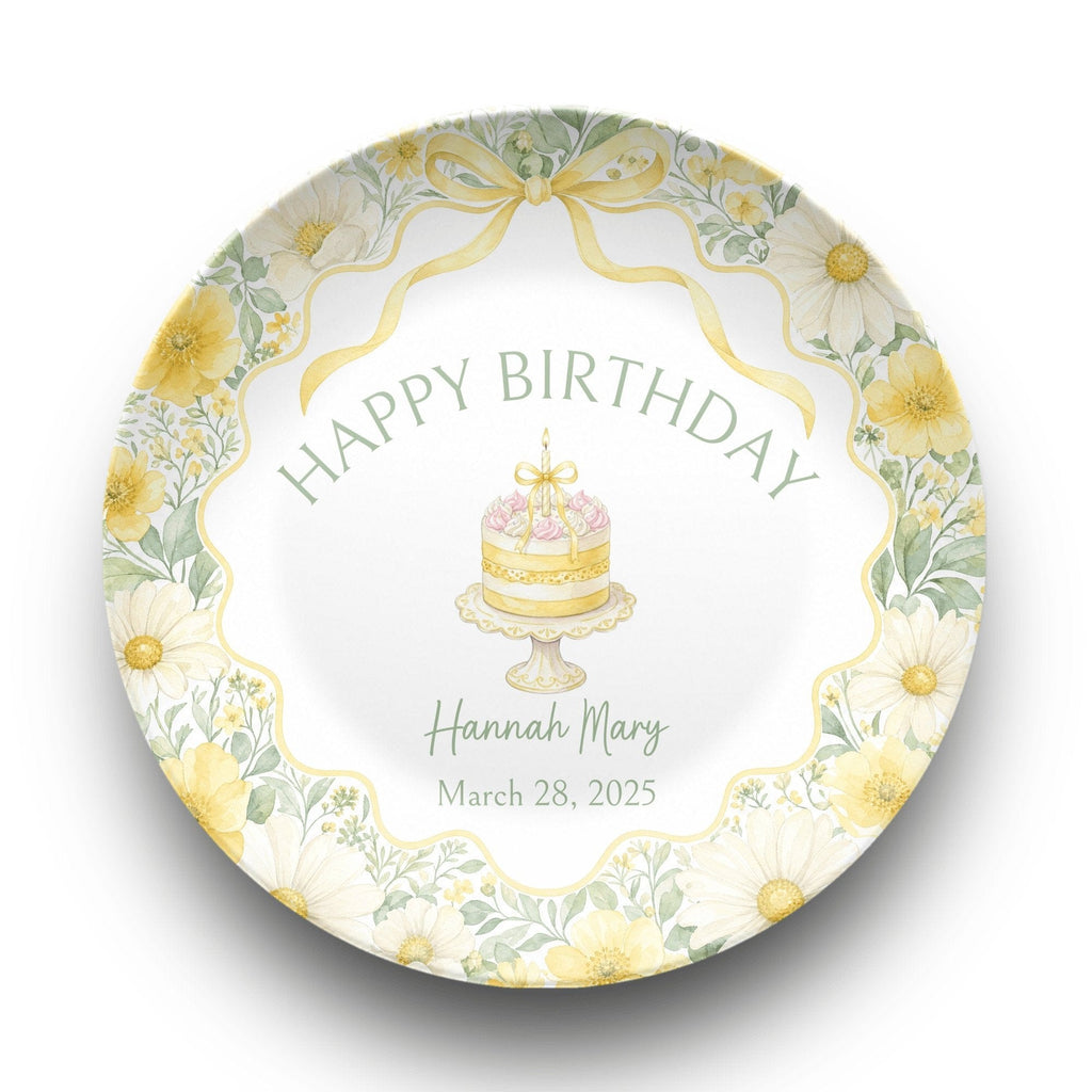 Personalized  Buttercup Daisy Birthday Plate Plate by Lil Plate Shop