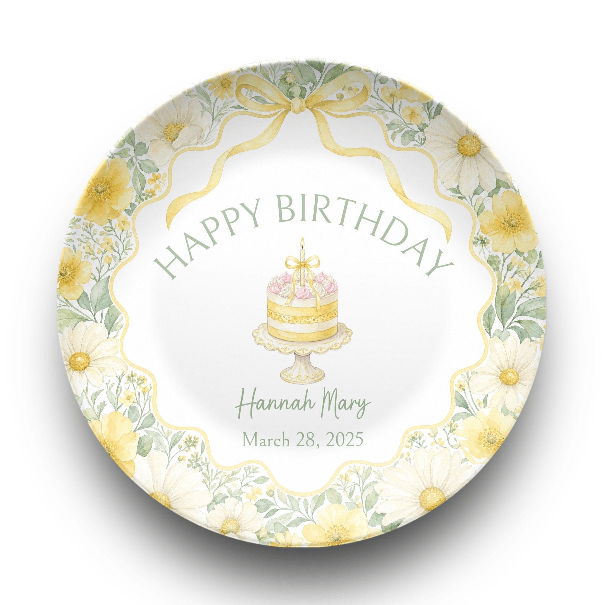 Personalized  Buttercup Daisy Birthday Plate Plate by Lil Plate Shop