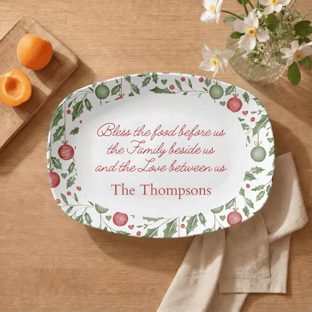 Personalized Christmas Blessings Platter by Lil Plate Shop