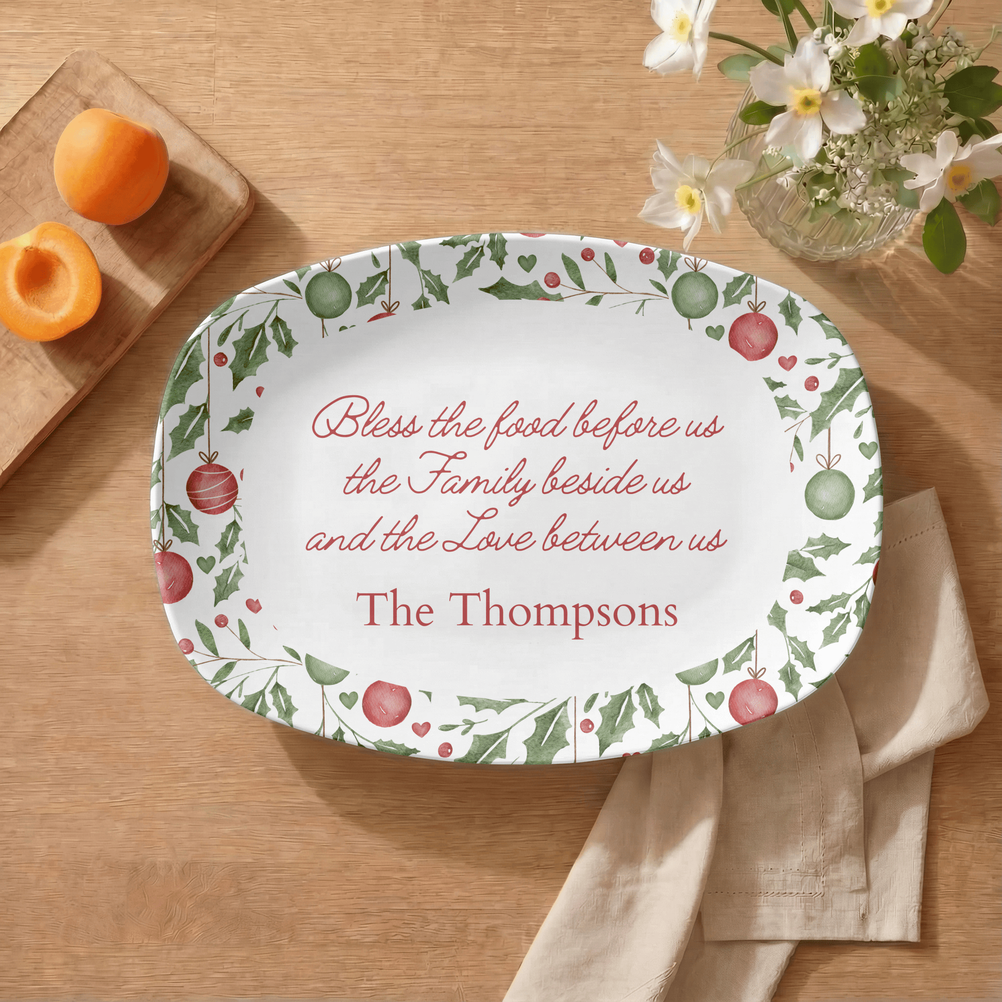 Personalized Christmas Blessings Platter by Lil Plate Shop