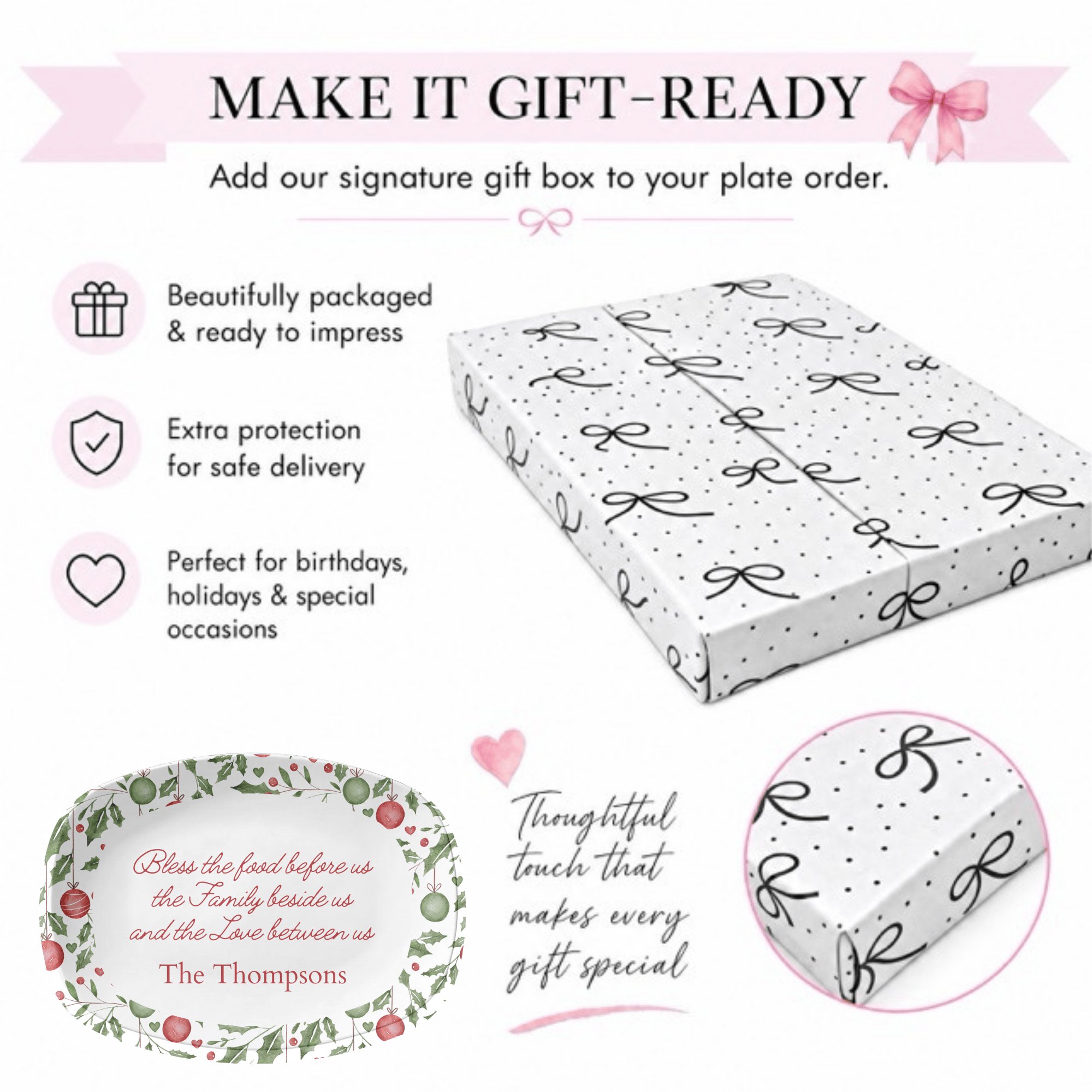 Personalized Christmas Blessings Platter by Lil Plate Shop