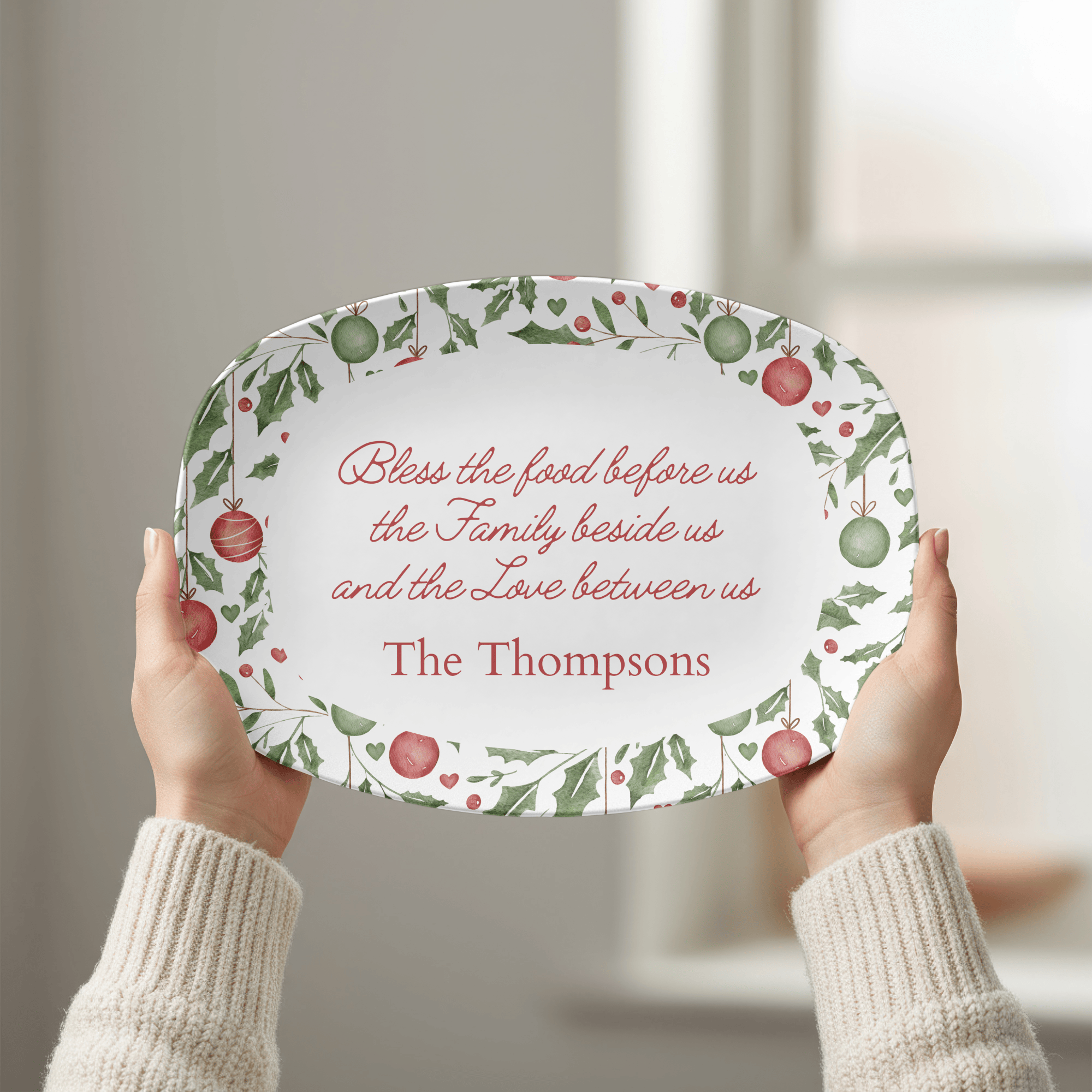 Personalized Christmas Blessings Platter by Lil Plate Shop
