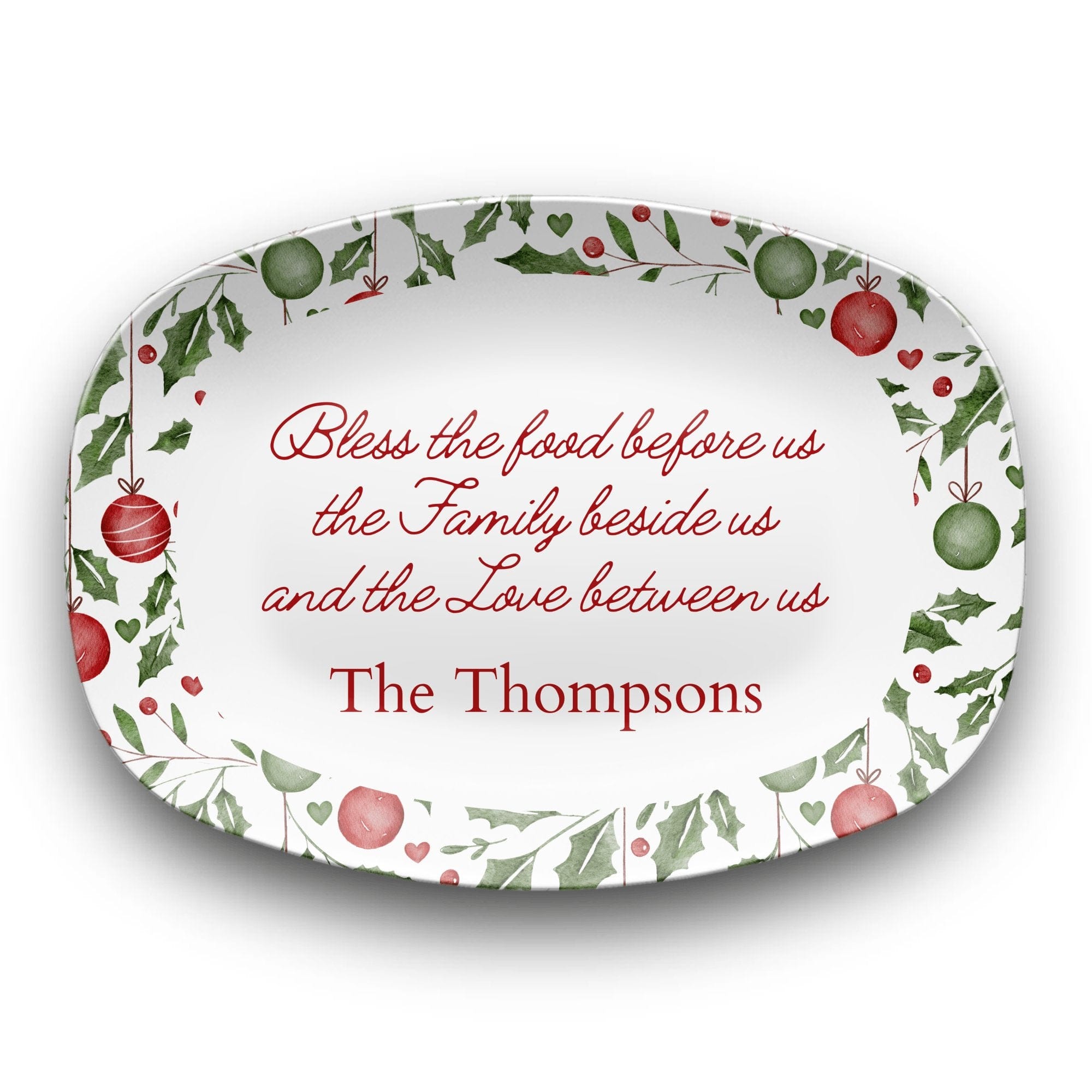 Personalized Christmas Blessings Platter by Lil Plate Shop