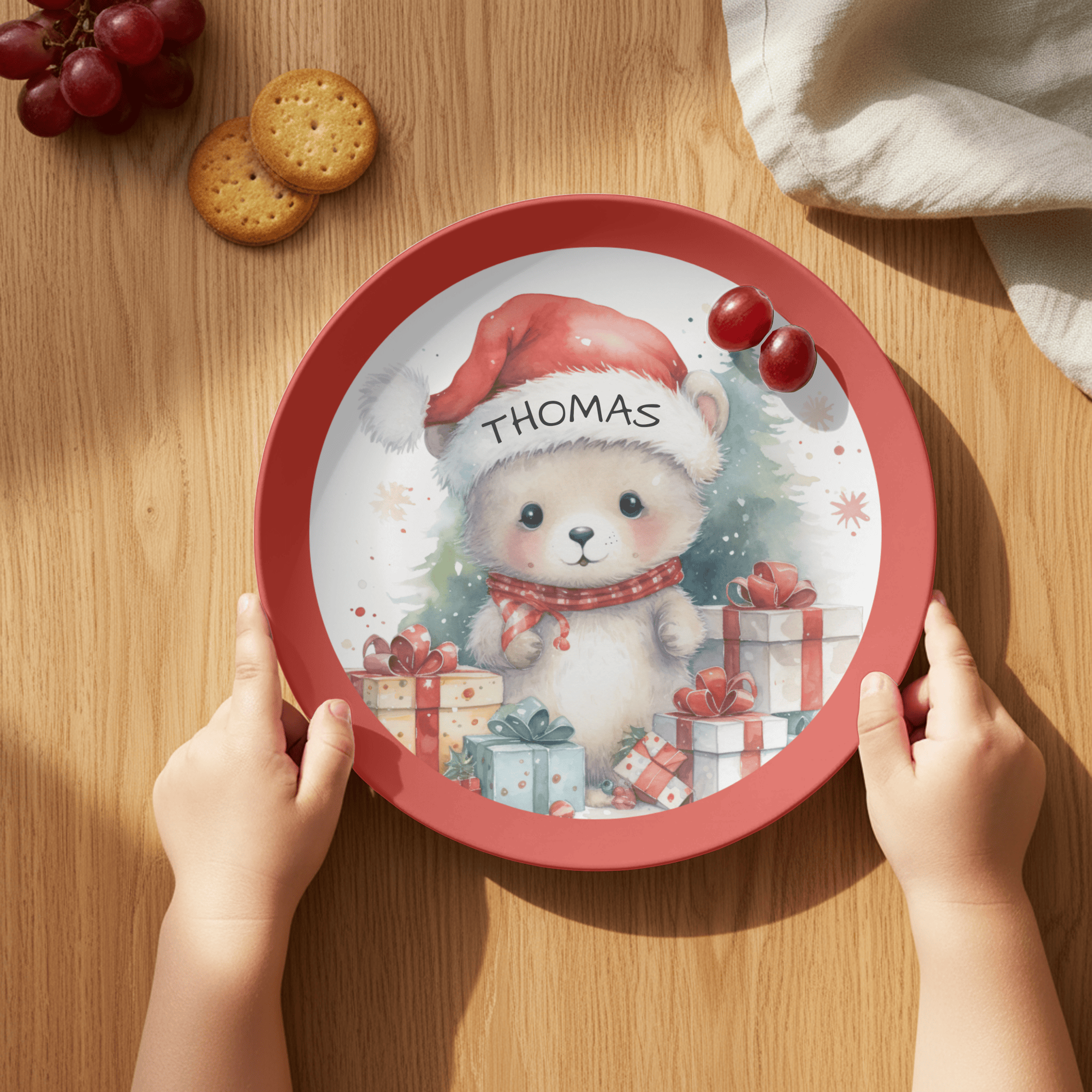 Personalized Christmas Mouse Plate by Lil Plate Shop