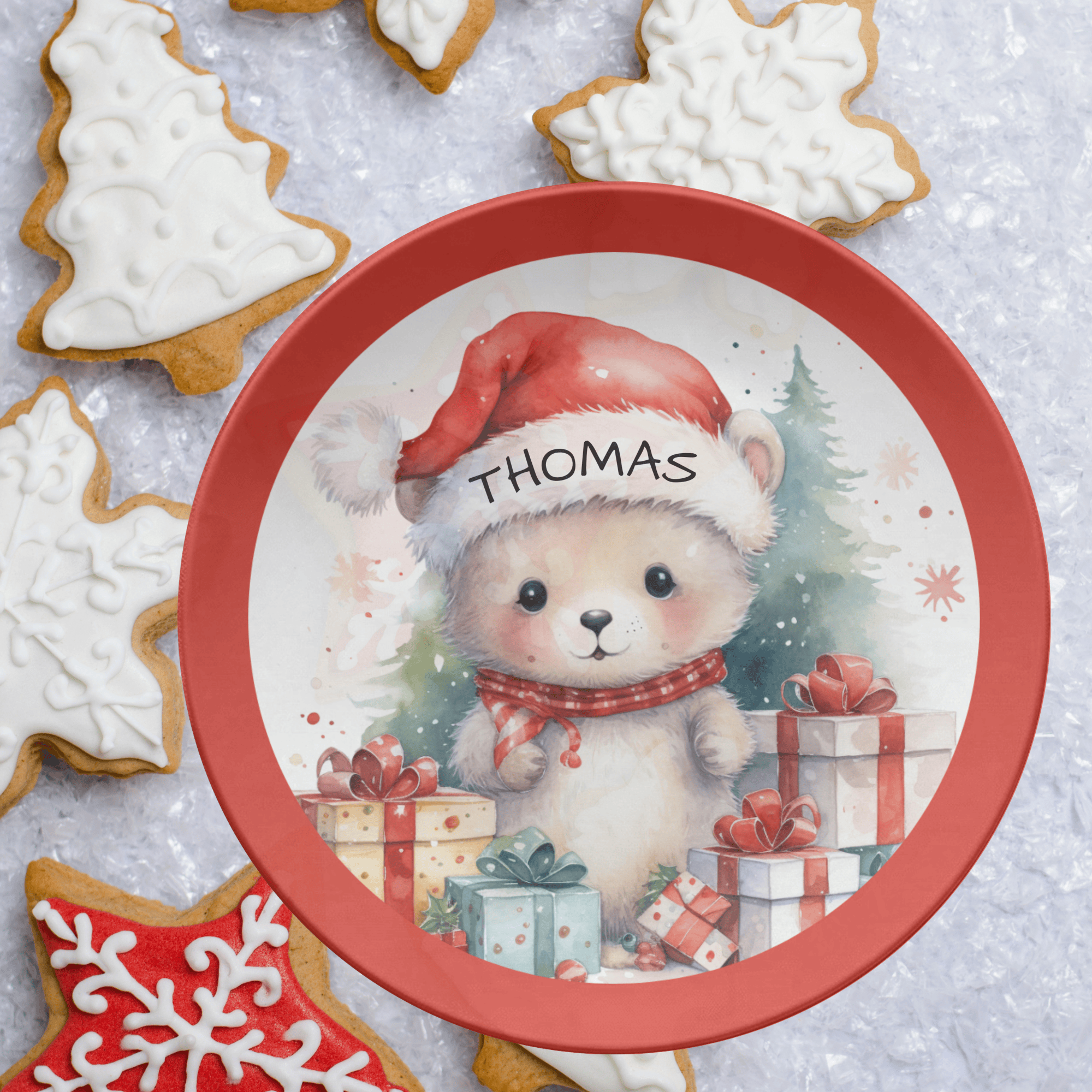 Personalized Christmas Mouse Plate by Lil Plate Shop
