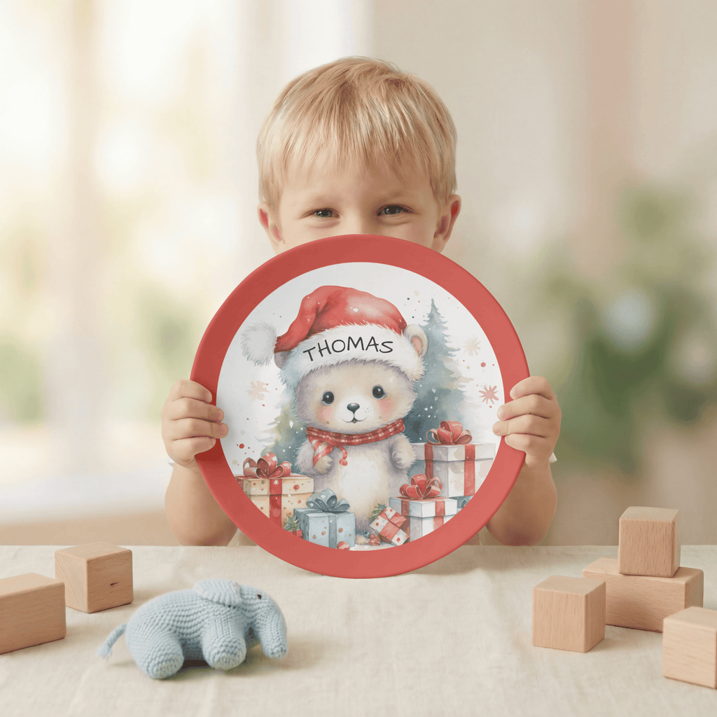 Personalized Christmas Mouse Plate by Lil Plate Shop