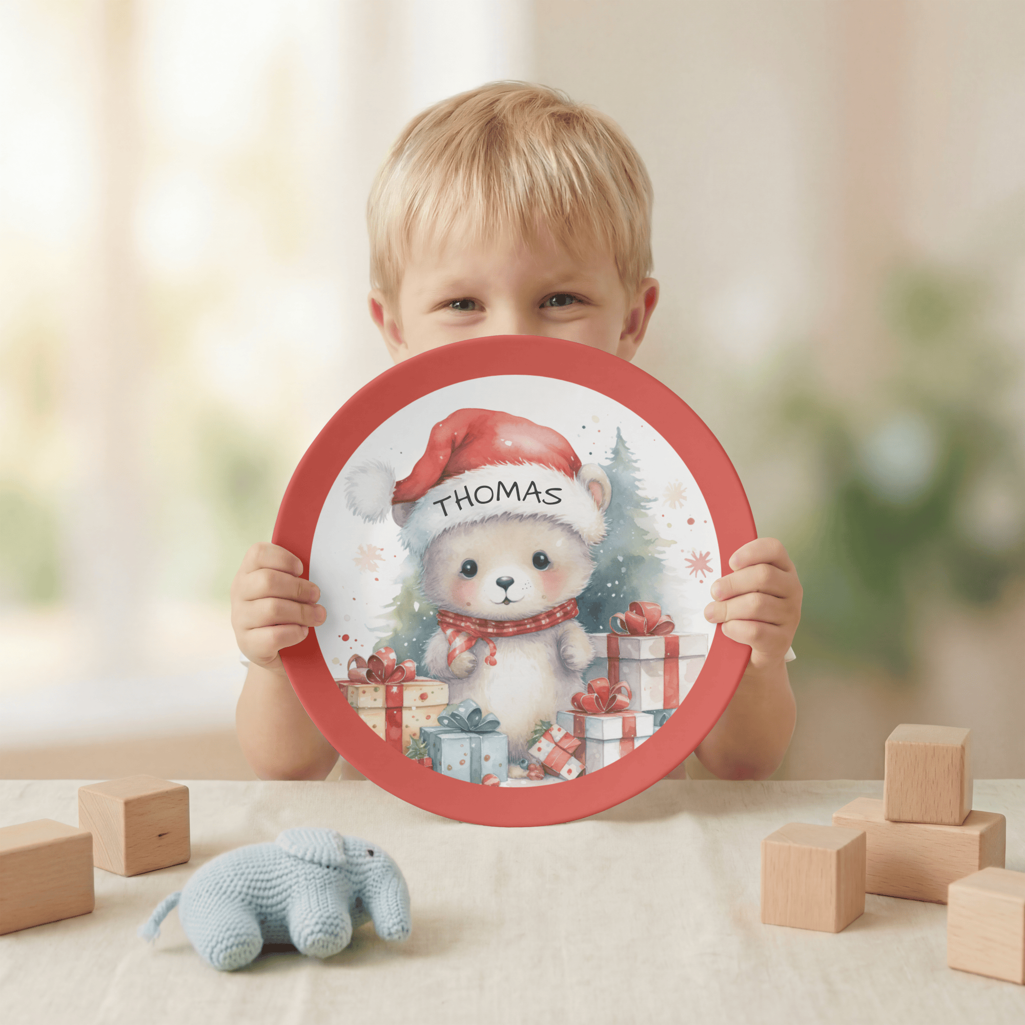 Personalized Christmas Mouse Plate by Lil Plate Shop