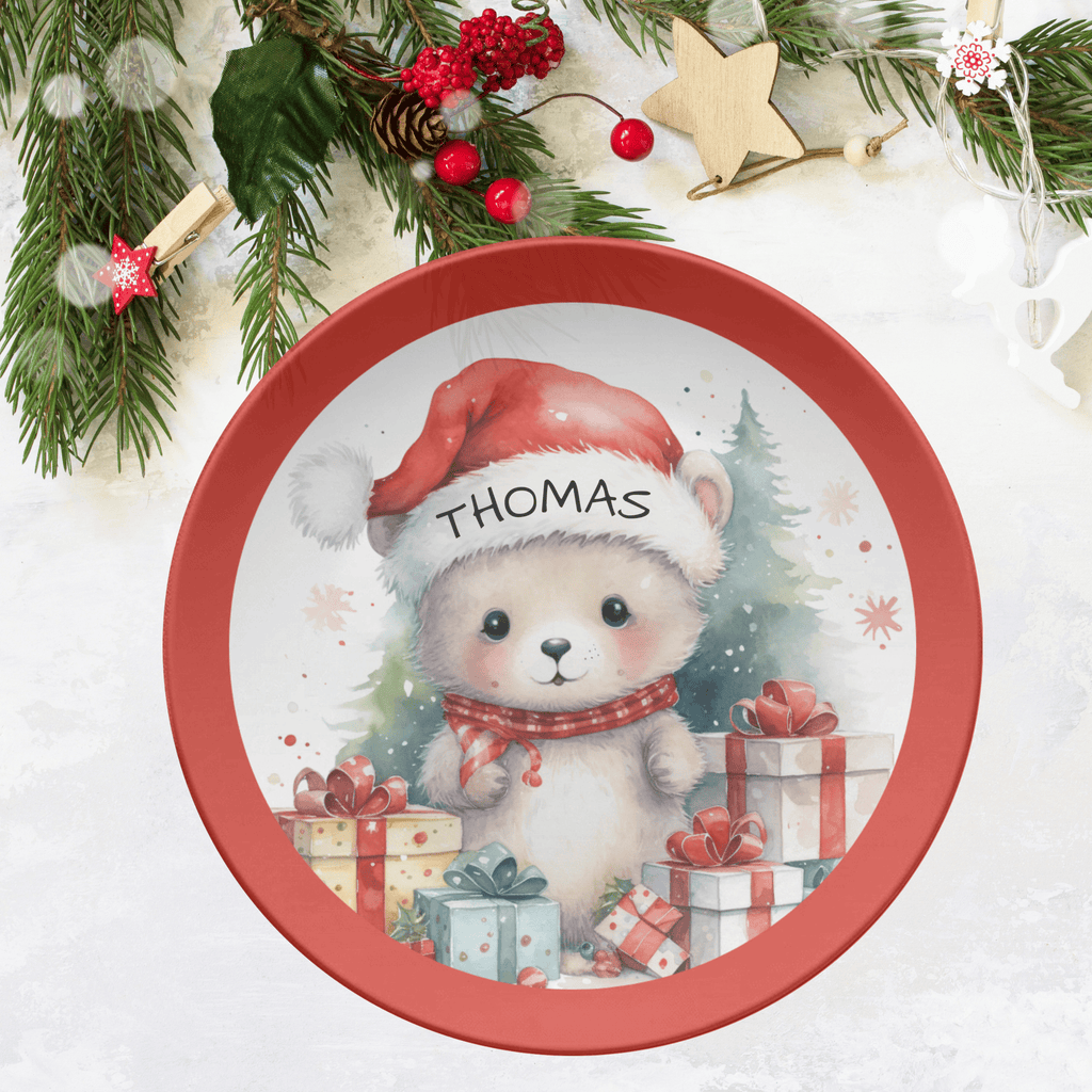 Personalized Christmas Mouse Plate by Lil Plate Shop
