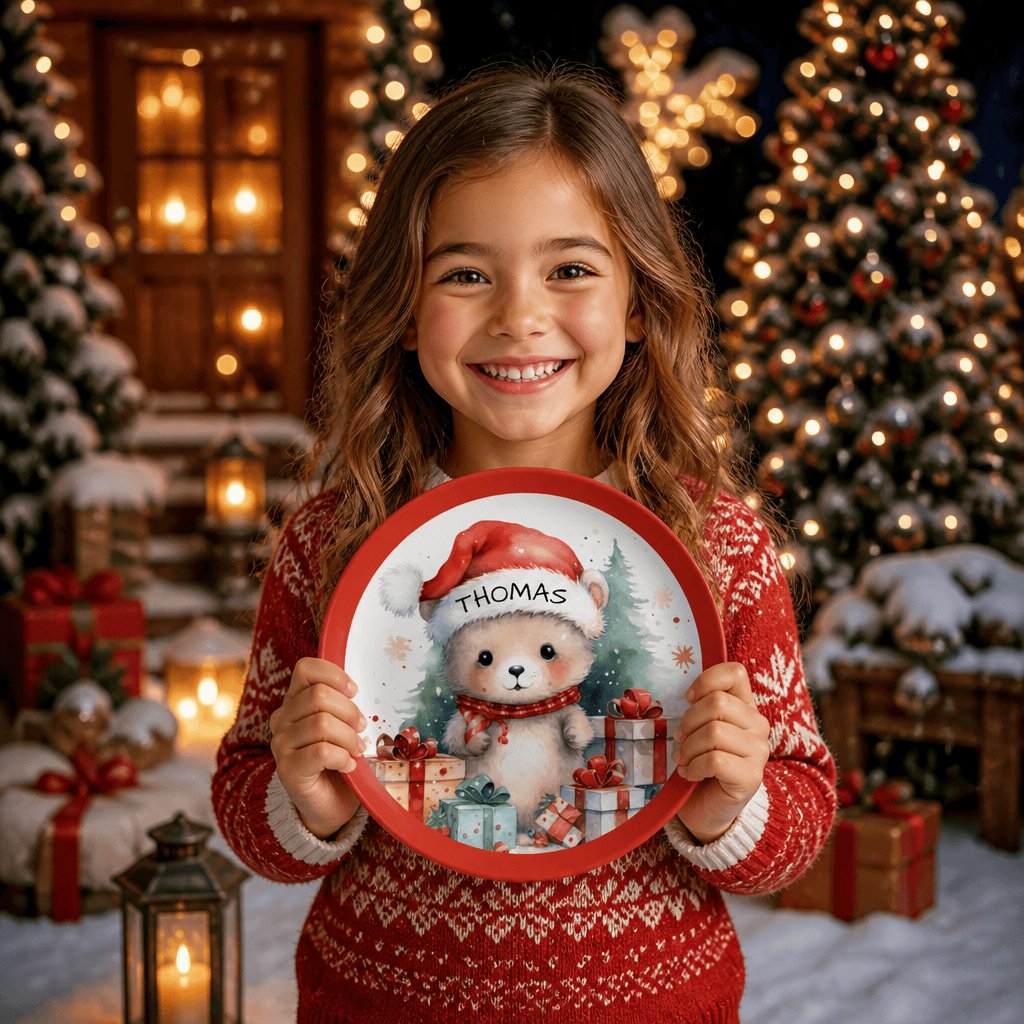 Personalized Christmas Mouse Plate by Lil Plate Shop