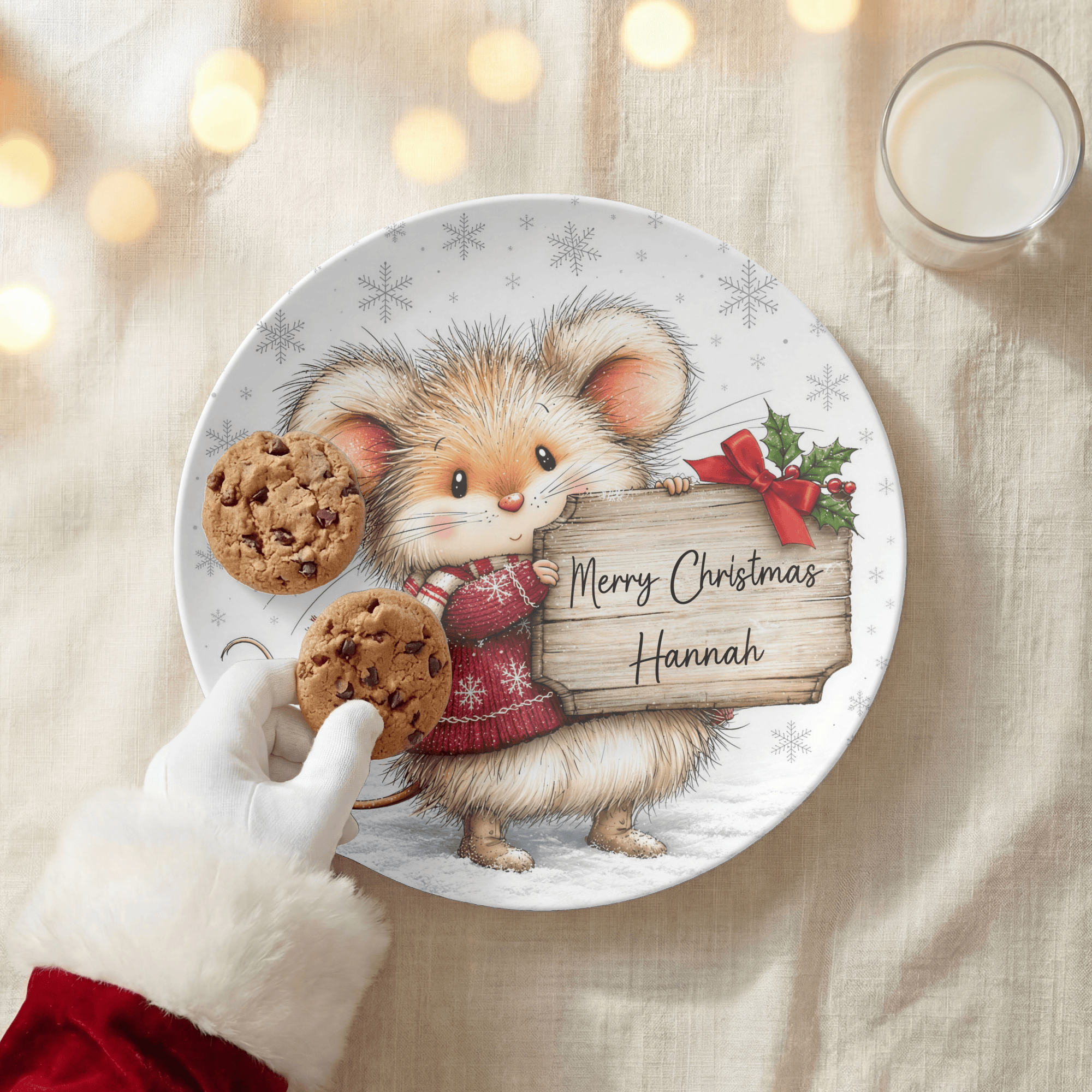 Personalized Christmas Mouse Plate by Lil Plate Shop