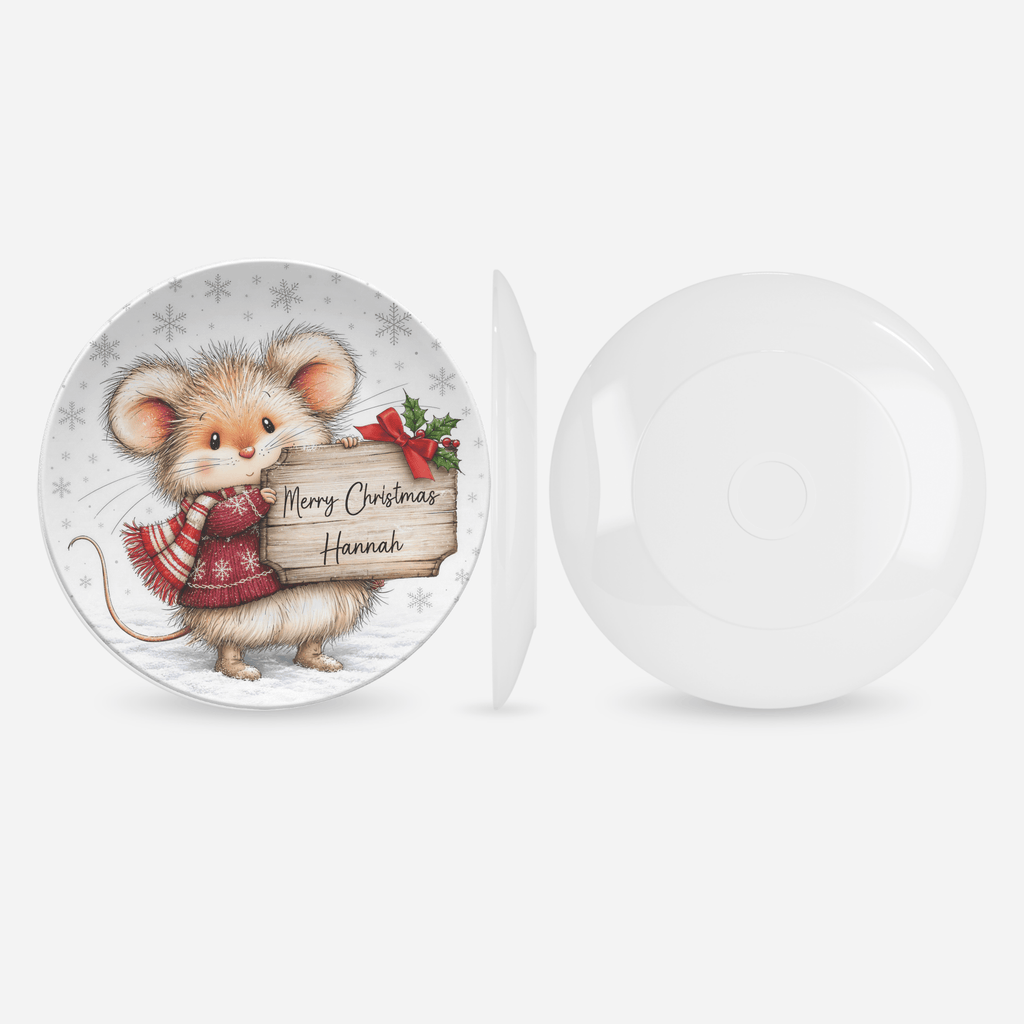 Personalized Christmas Mouse Plate by Lil Plate Shop