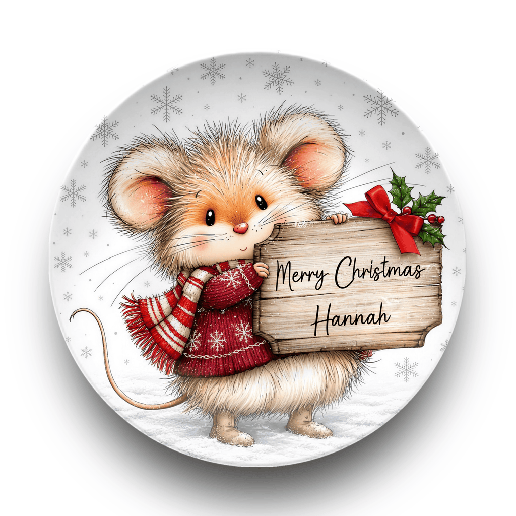 Personalized Christmas Mouse Plate Plate by Lil Plate Shop