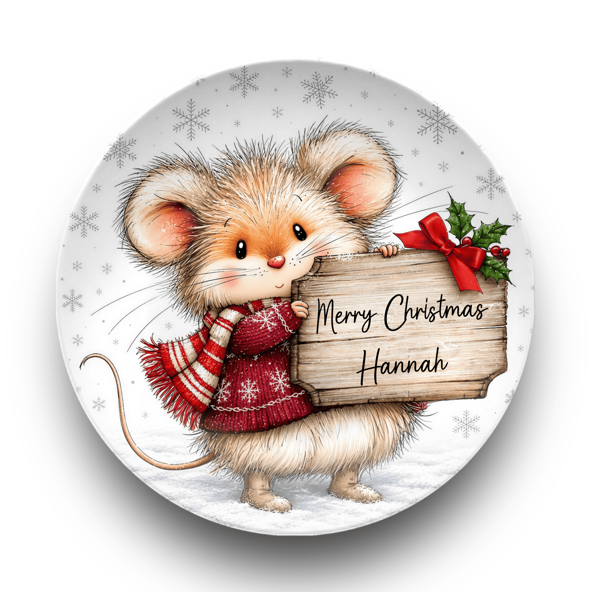 Personalized Christmas Mouse Plate Plate by Lil Plate Shop