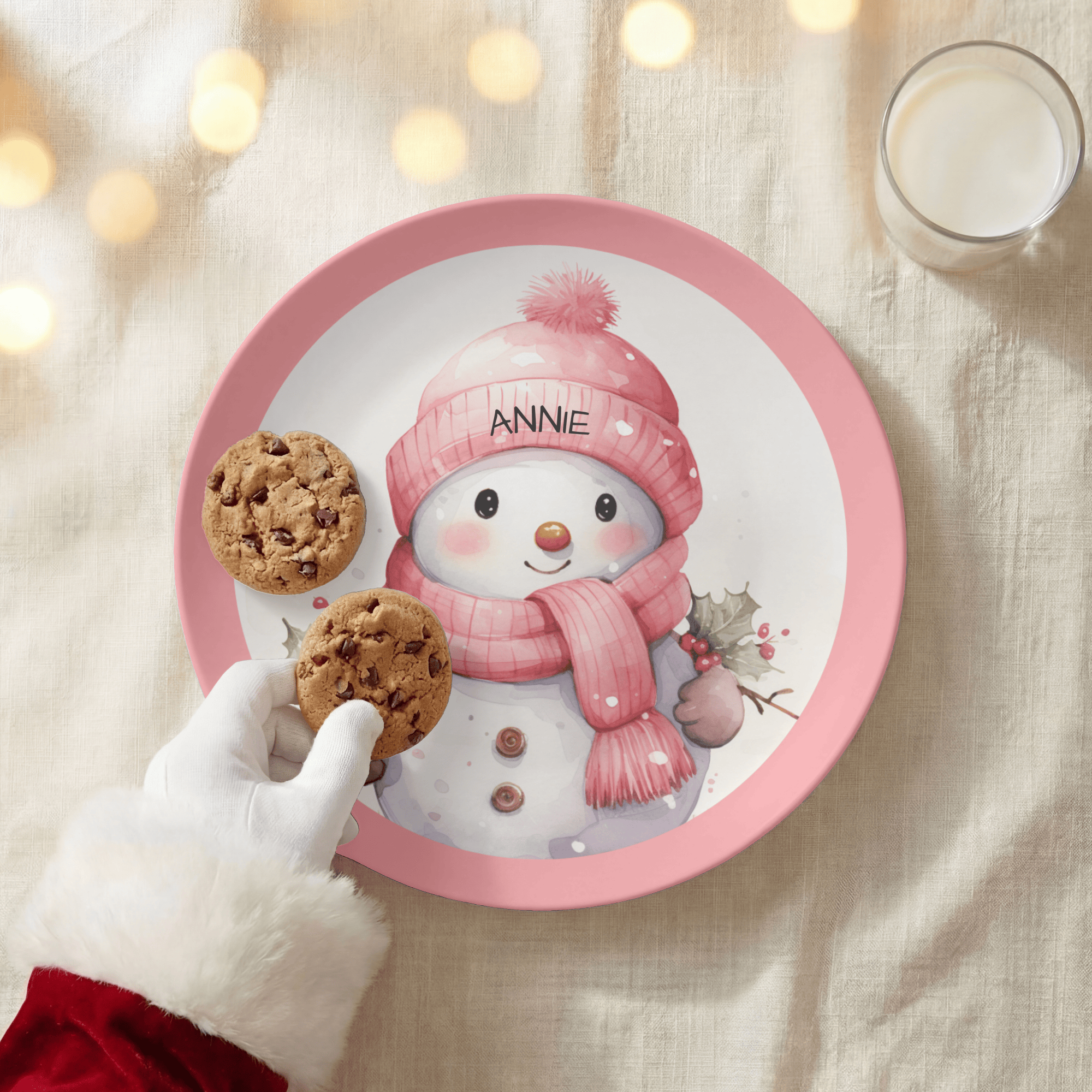 Personalized Christmas Snowman Plate by Lil Plate Shop
