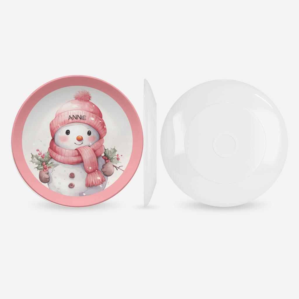 Personalized Christmas Snowman Plate by Lil Plate Shop