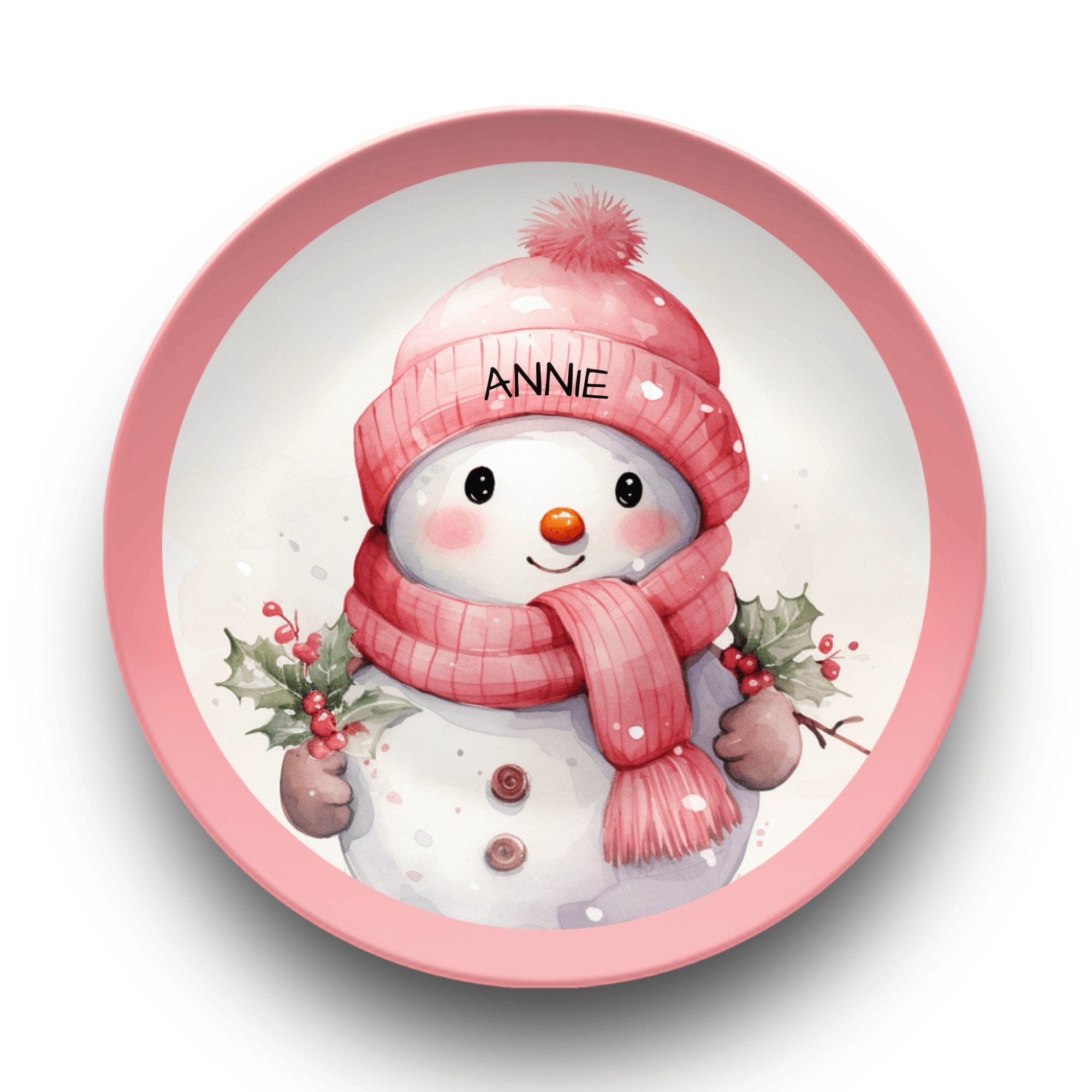 Personalized Christmas Snowman Plate by Lil Plate Shop