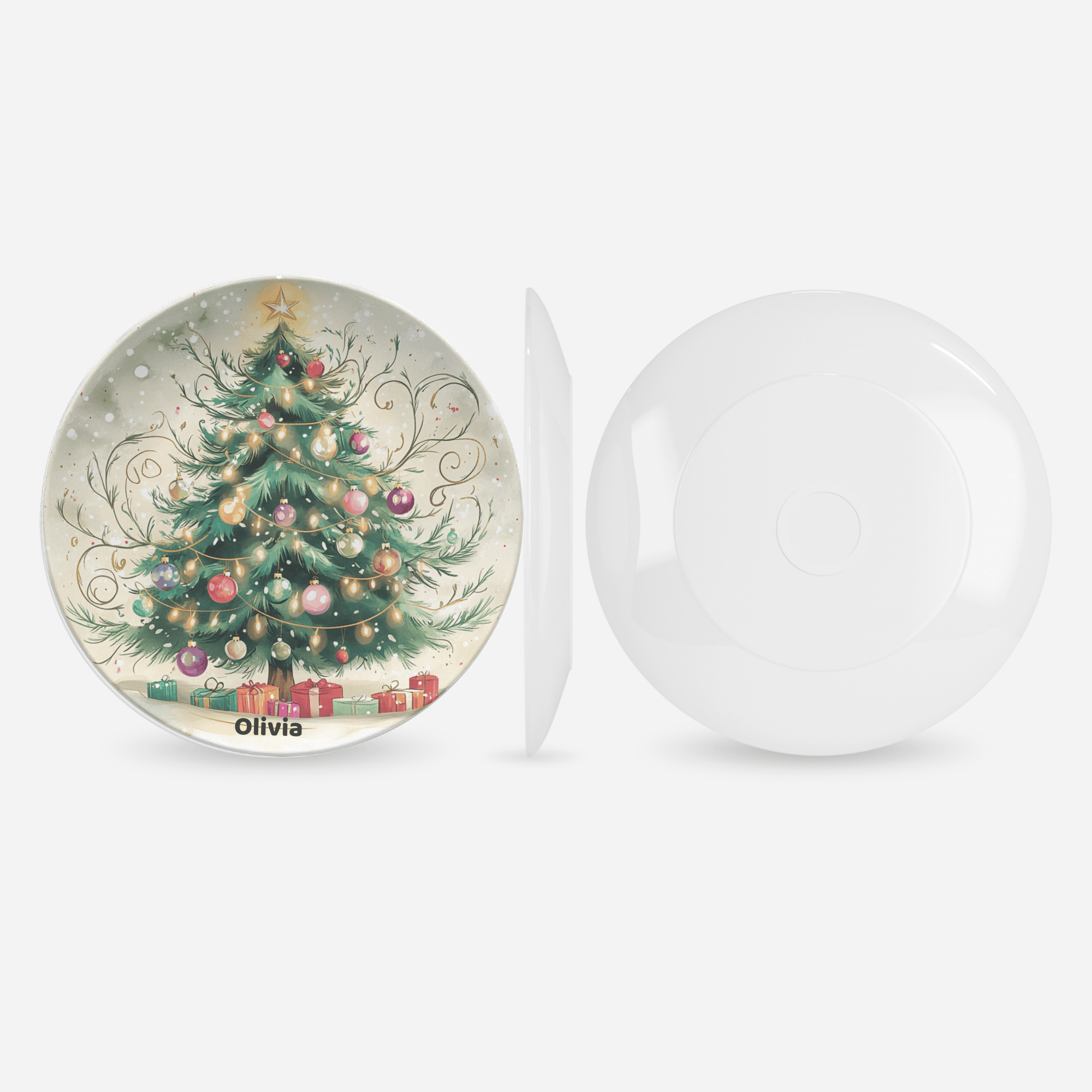 Personalized Christmas Tree Magic Plate by Lil Plate Shop