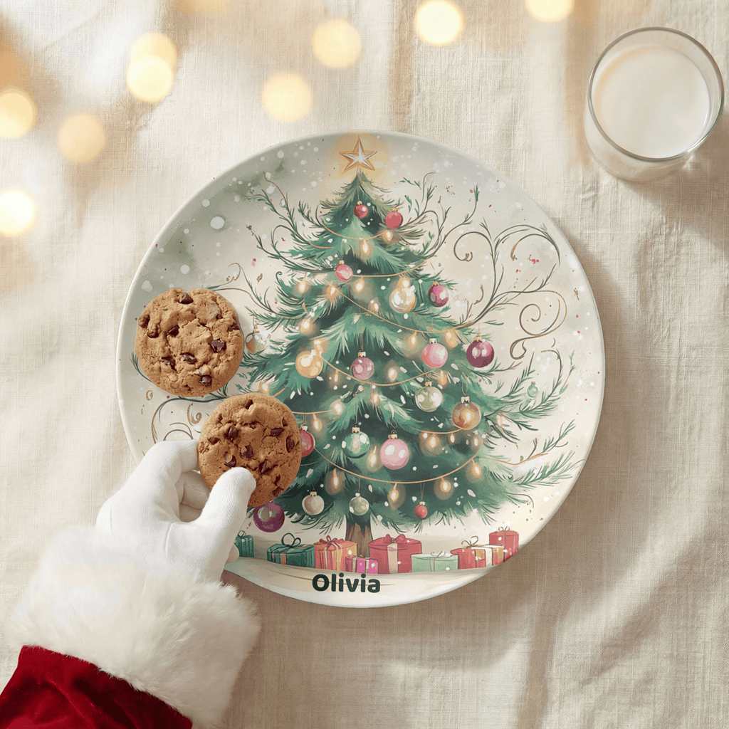 Personalized Christmas Tree Magic Plate by Lil Plate Shop
