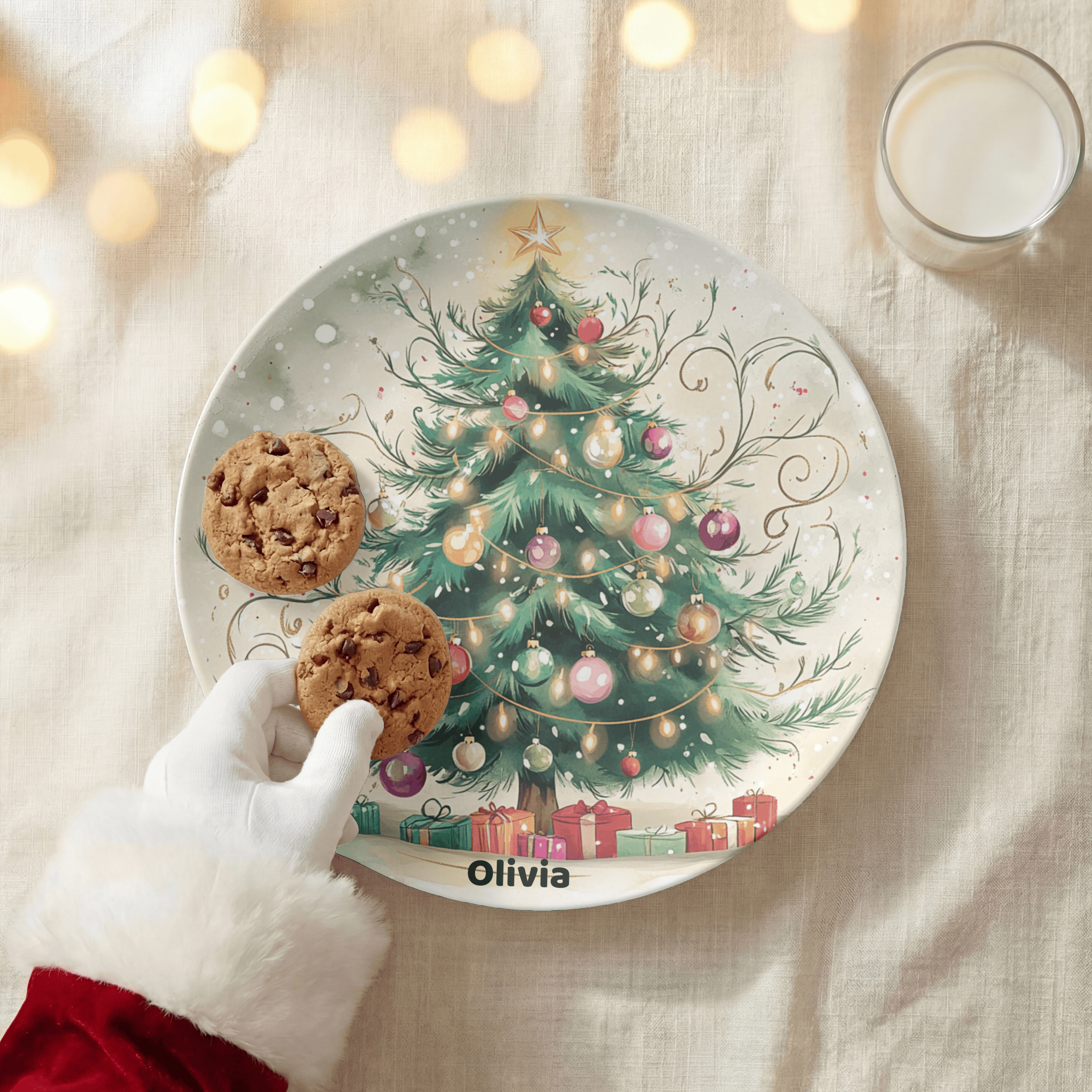 Personalized Christmas Tree Magic Plate by Lil Plate Shop