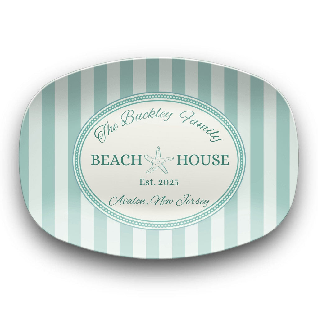 Personalized Coastal Seafoam Beach Platter Platter by Lil Plate Shop