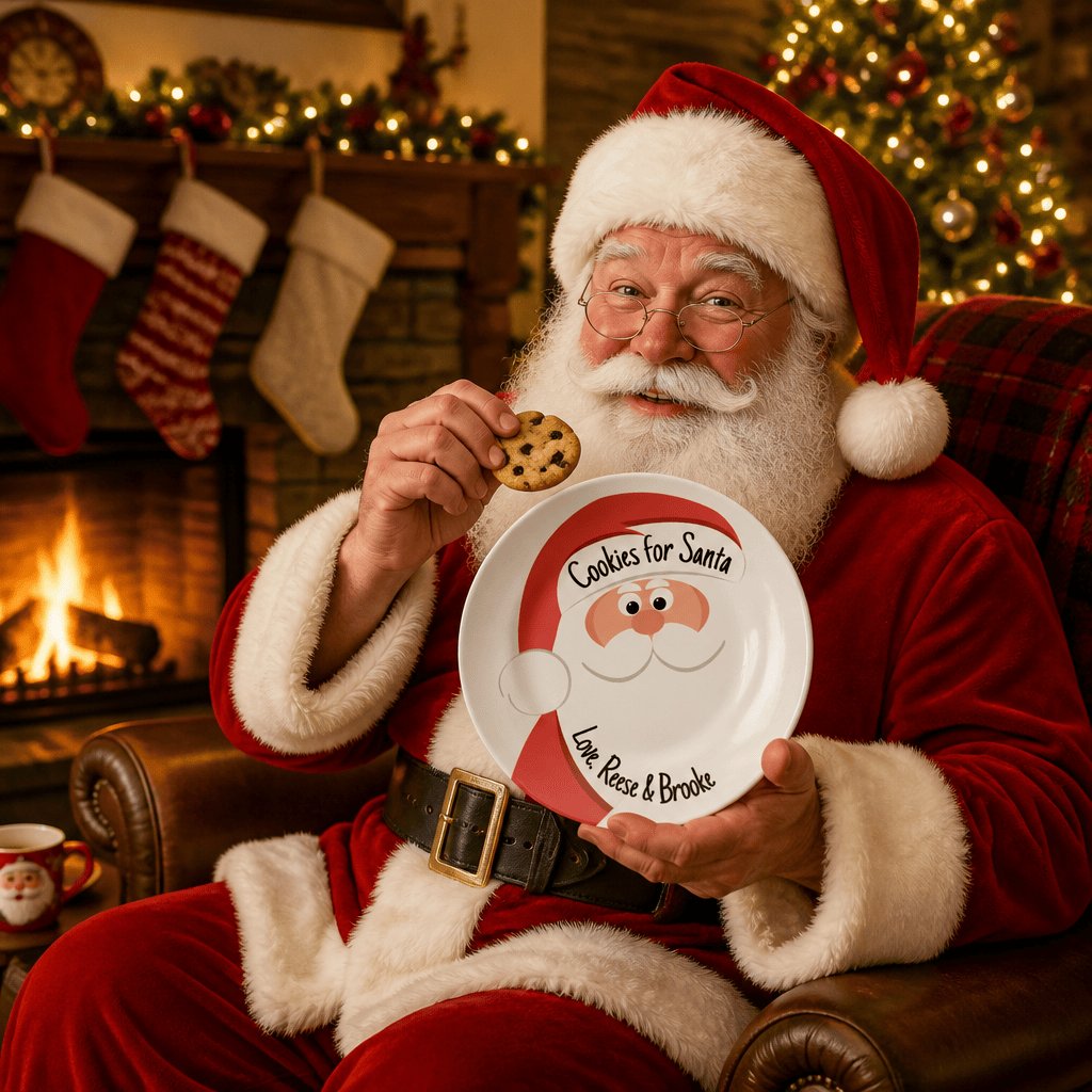Personalized Cookies for Santa Beard Plate by Lil Plate Shop