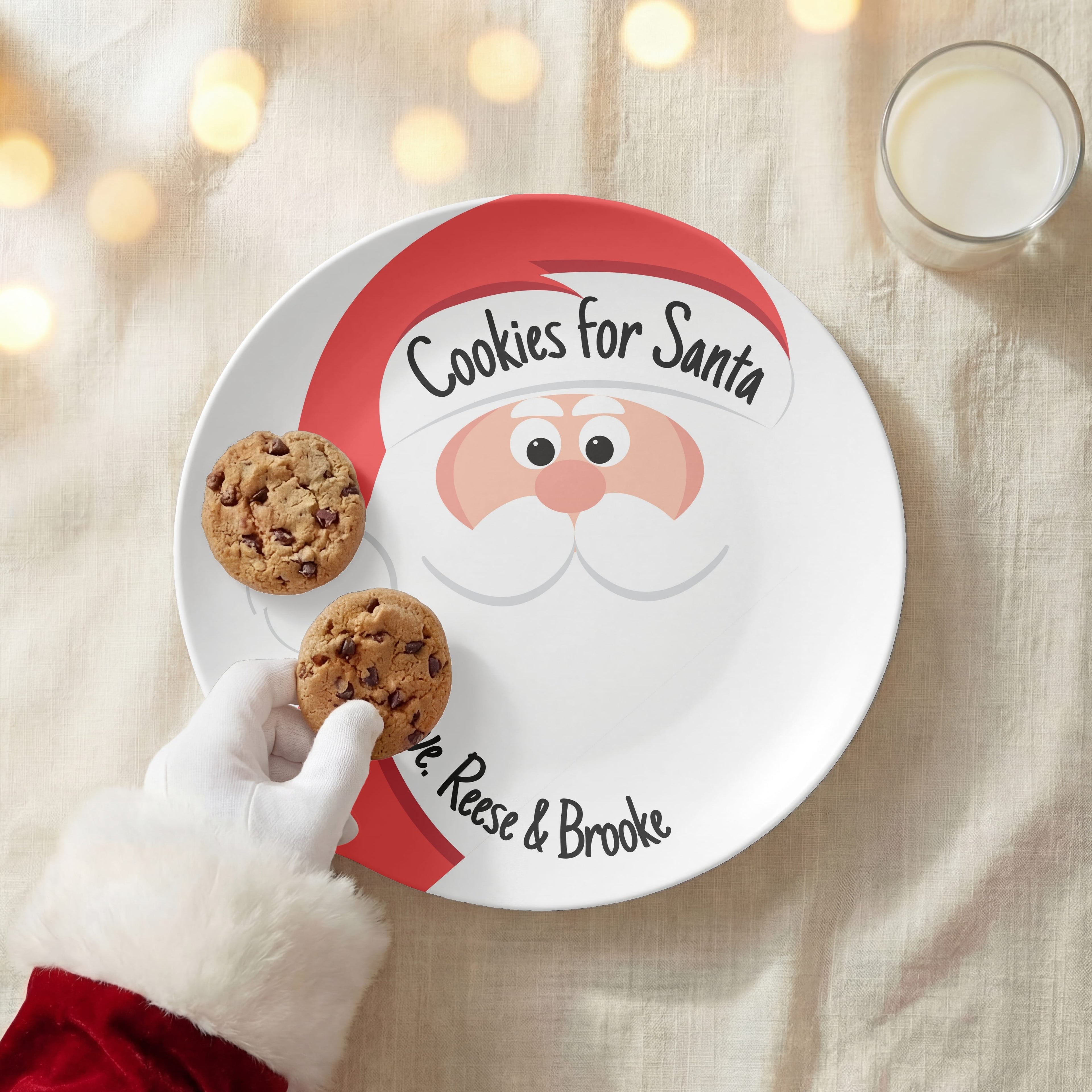 Personalized Cookies for Santa Beard Plate by Lil Plate Shop