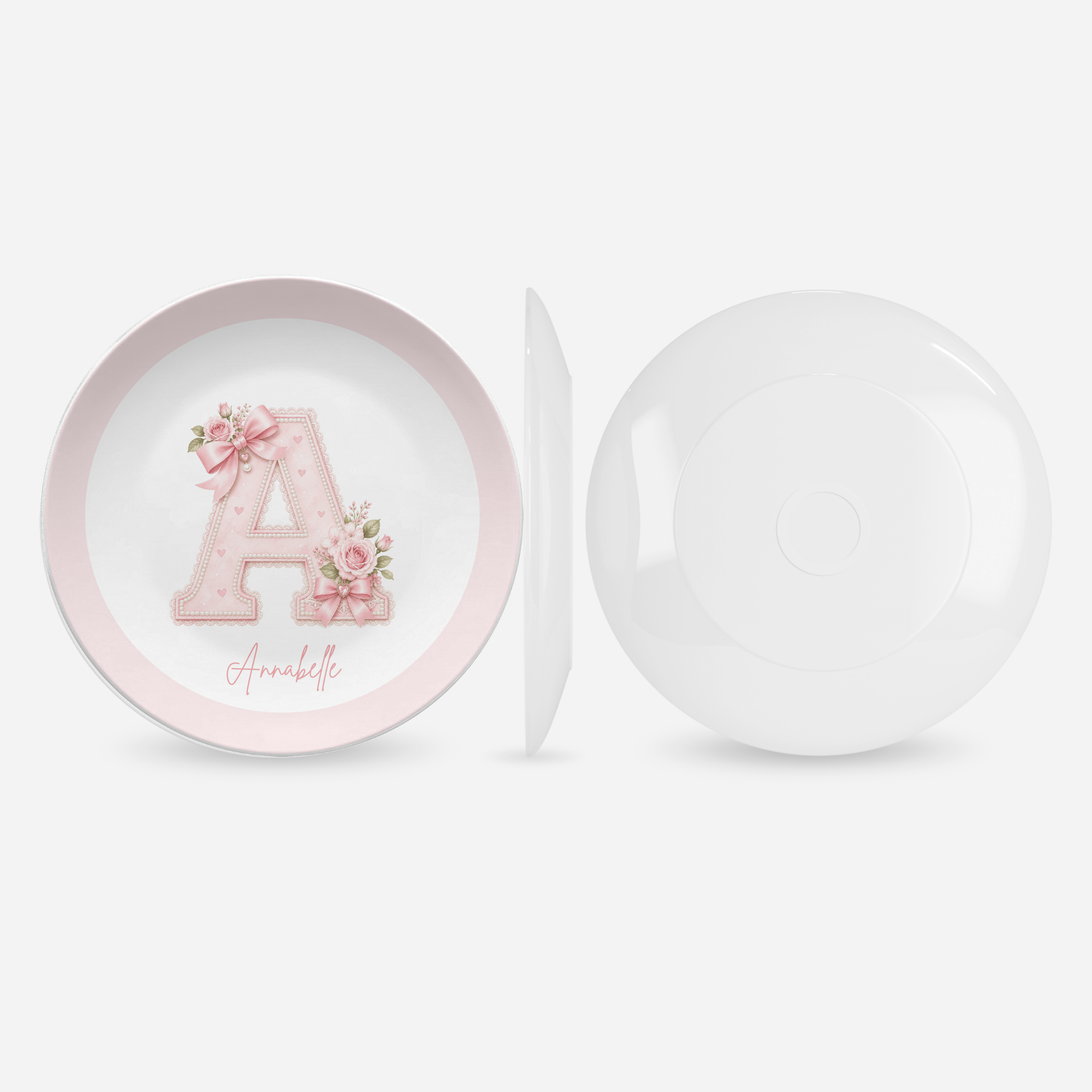 Personalized Coquette Alphabet Name Plate by Lil Plate Shop