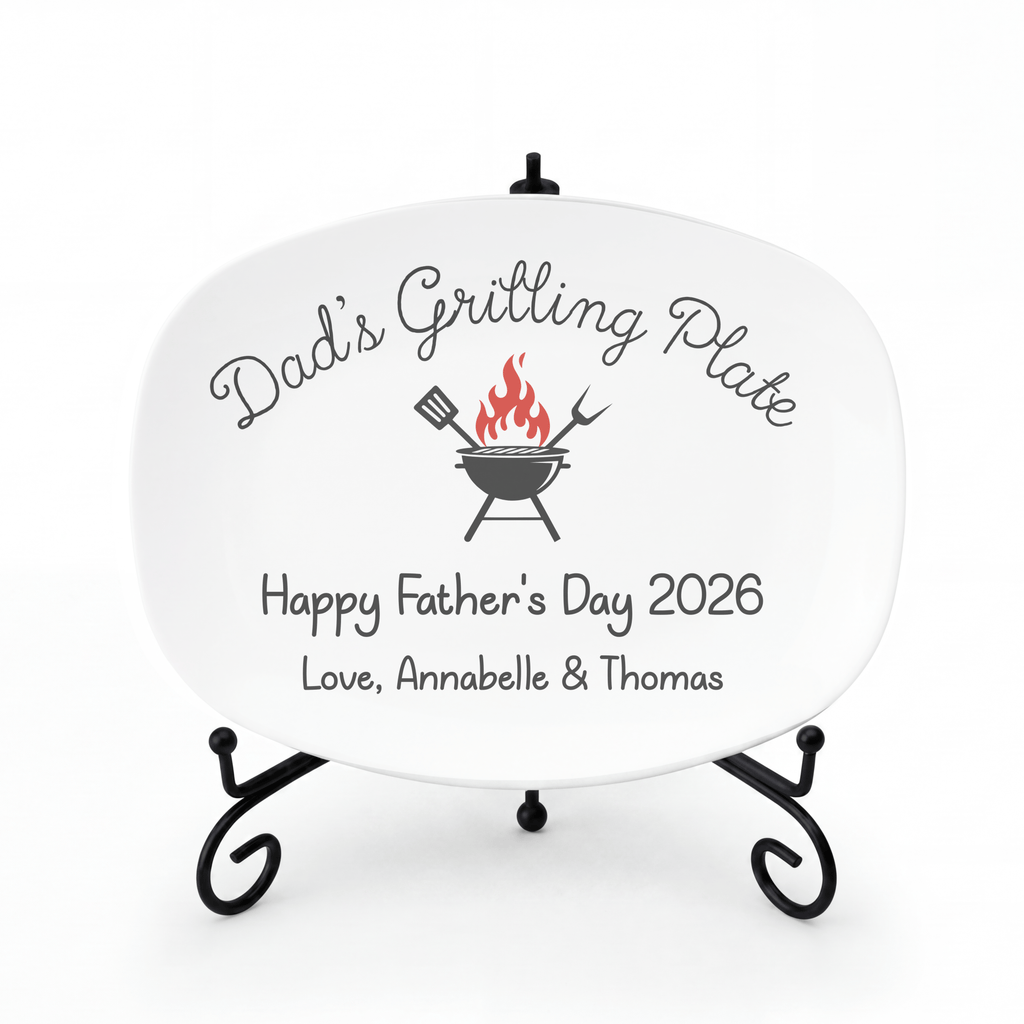 Personalized Dad's Grilling Platter by Lil Plate Shop