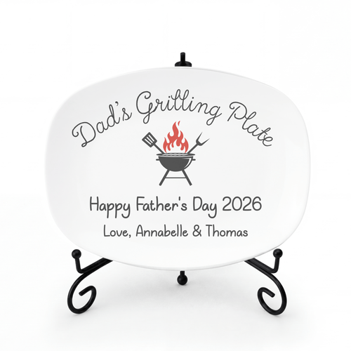 Personalized Dad's Grilling Platter by Lil Plate Shop