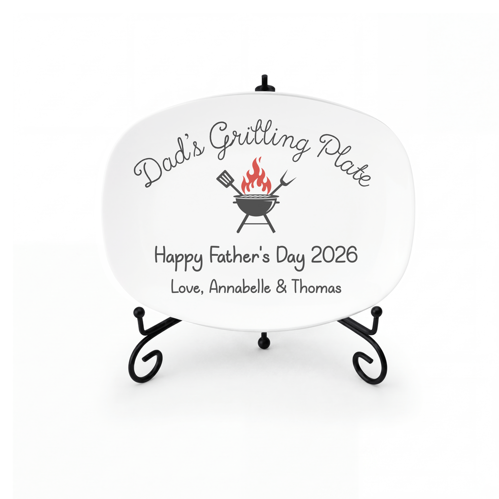 Personalized Dad's Grilling Platter by Lil Plate Shop