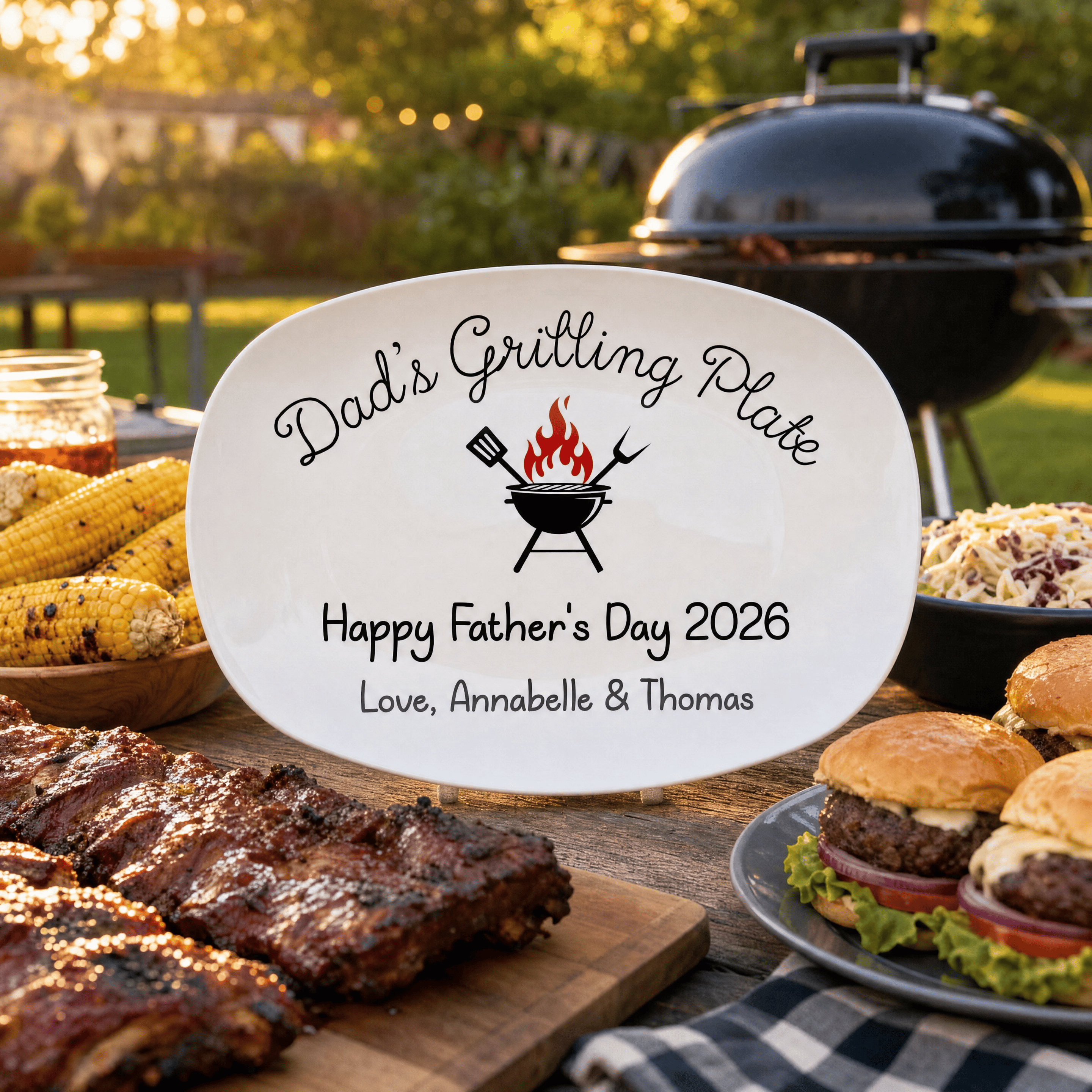 Personalized Dad's Grilling Platter by Lil Plate Shop