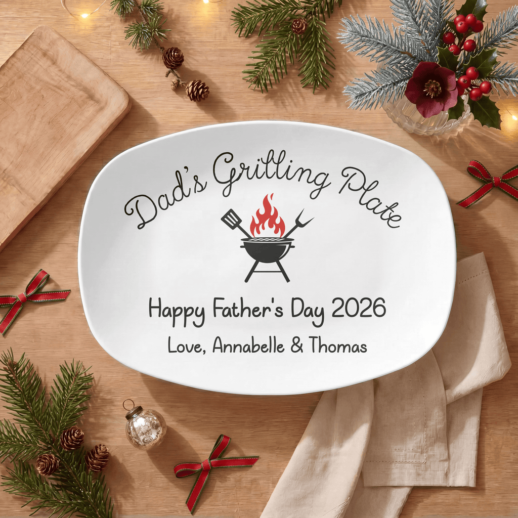 Personalized Dad's Grilling Platter Platter + Gift Box by Lil Plate Shop