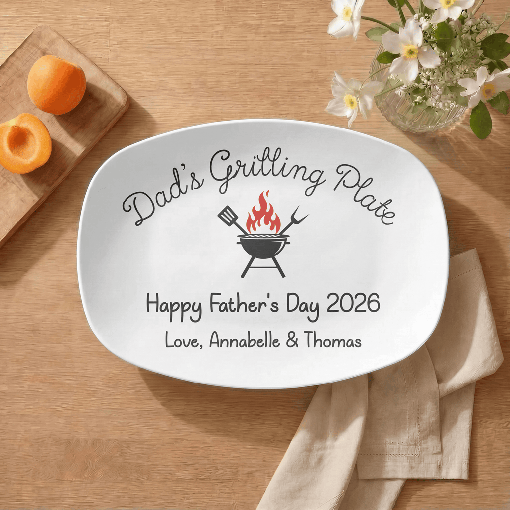 Personalized Dad's Grilling Platter Platter by Lil Plate Shop
