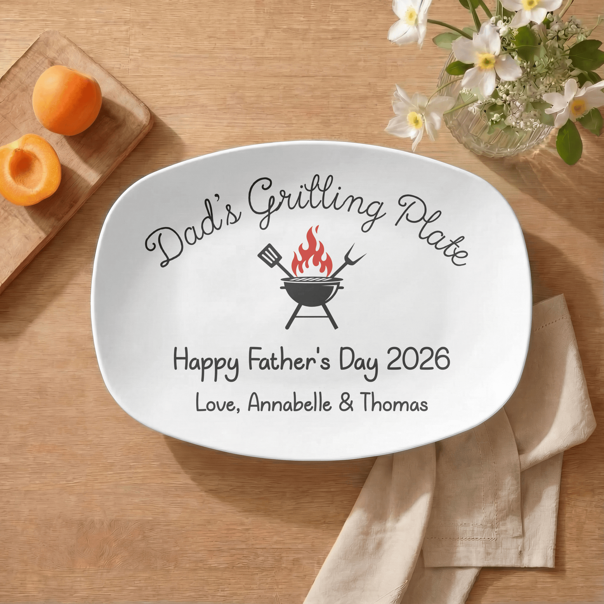 Personalized Dad's Grilling Platter Platter by Lil Plate Shop