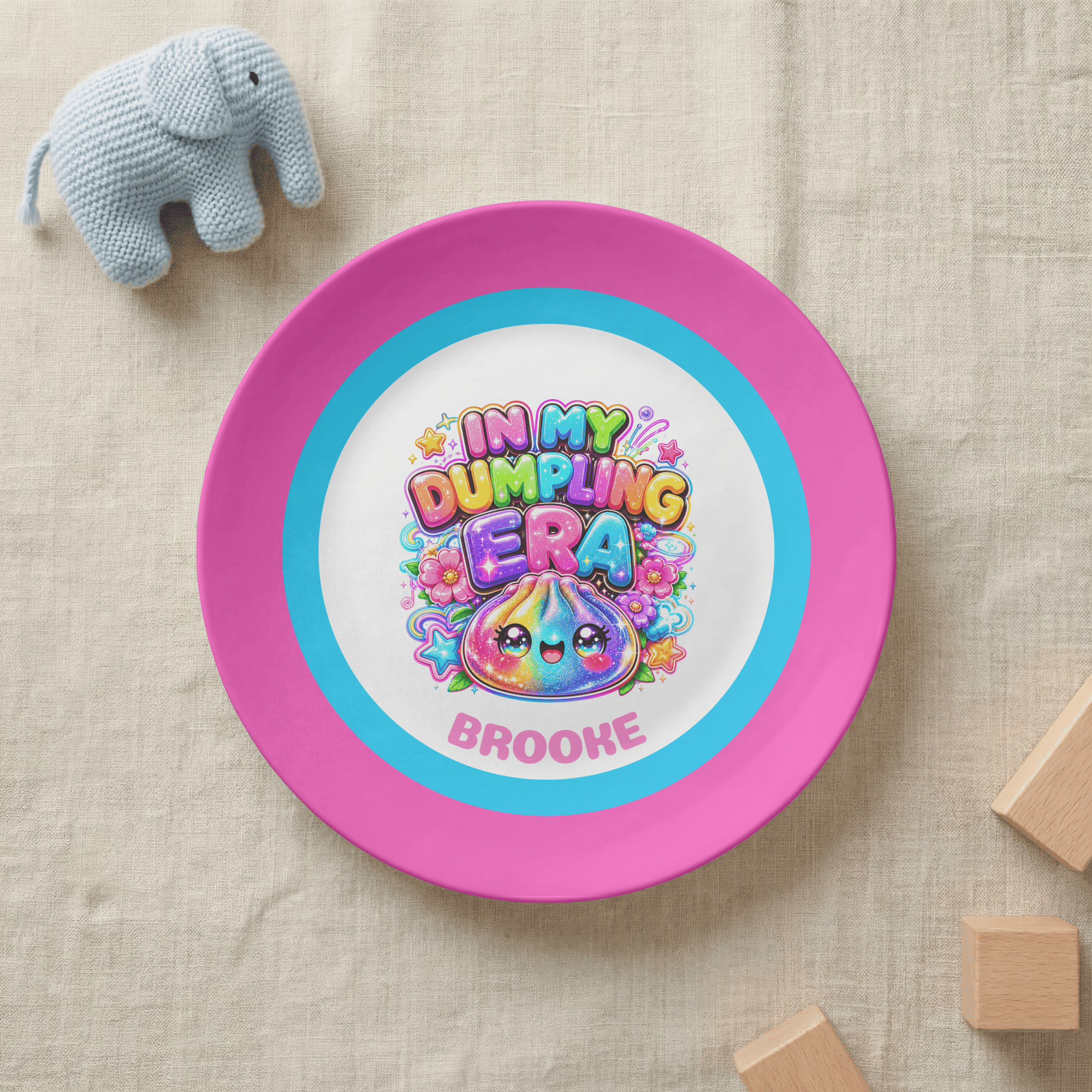 Personalized Dumpling Era Plate by Lil Plate Shop
