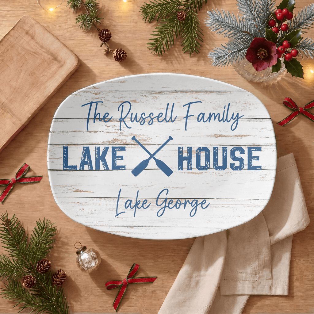 Personalized Family Lake House Platter Platter + Gift Box by Lil Plate Shop