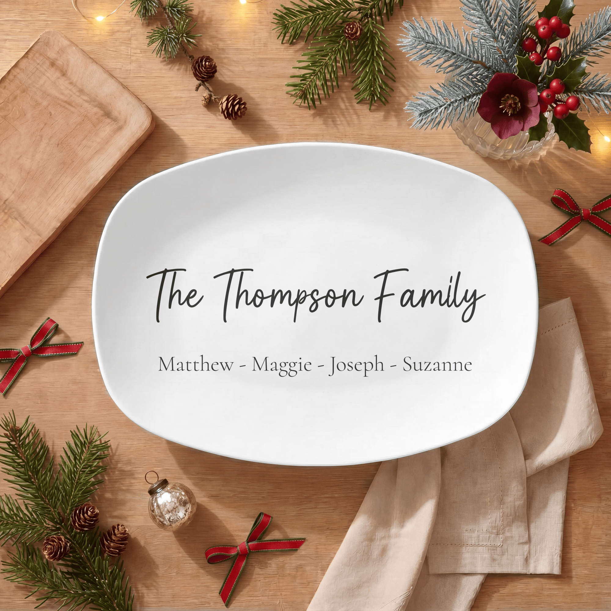 Personalized Family Name Platter Platter + Gift Box by Lil Plate Shop