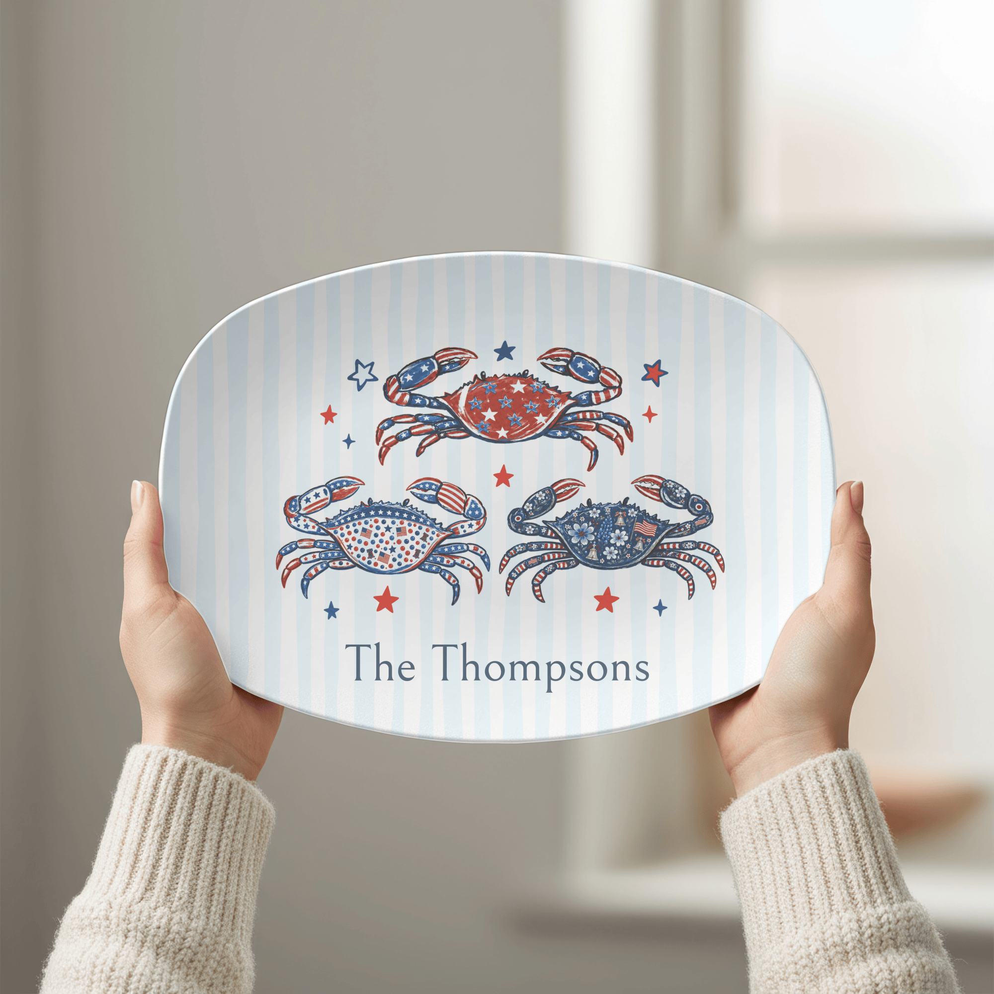 Personalized Festive Crab Platter by Lil Plate Shop