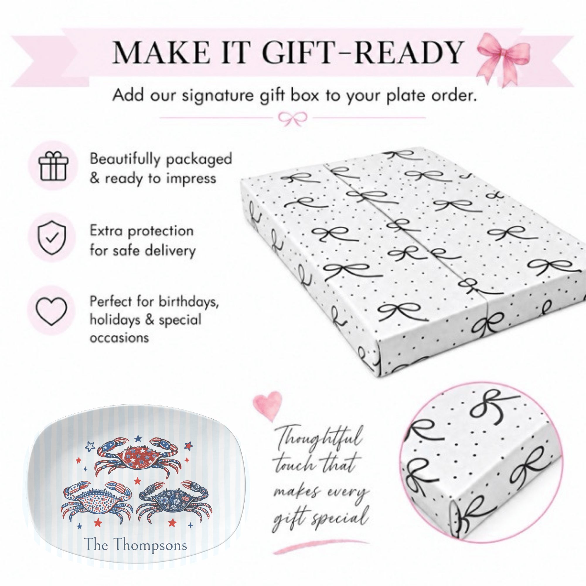Personalized Festive Crab Platter by Lil Plate Shop