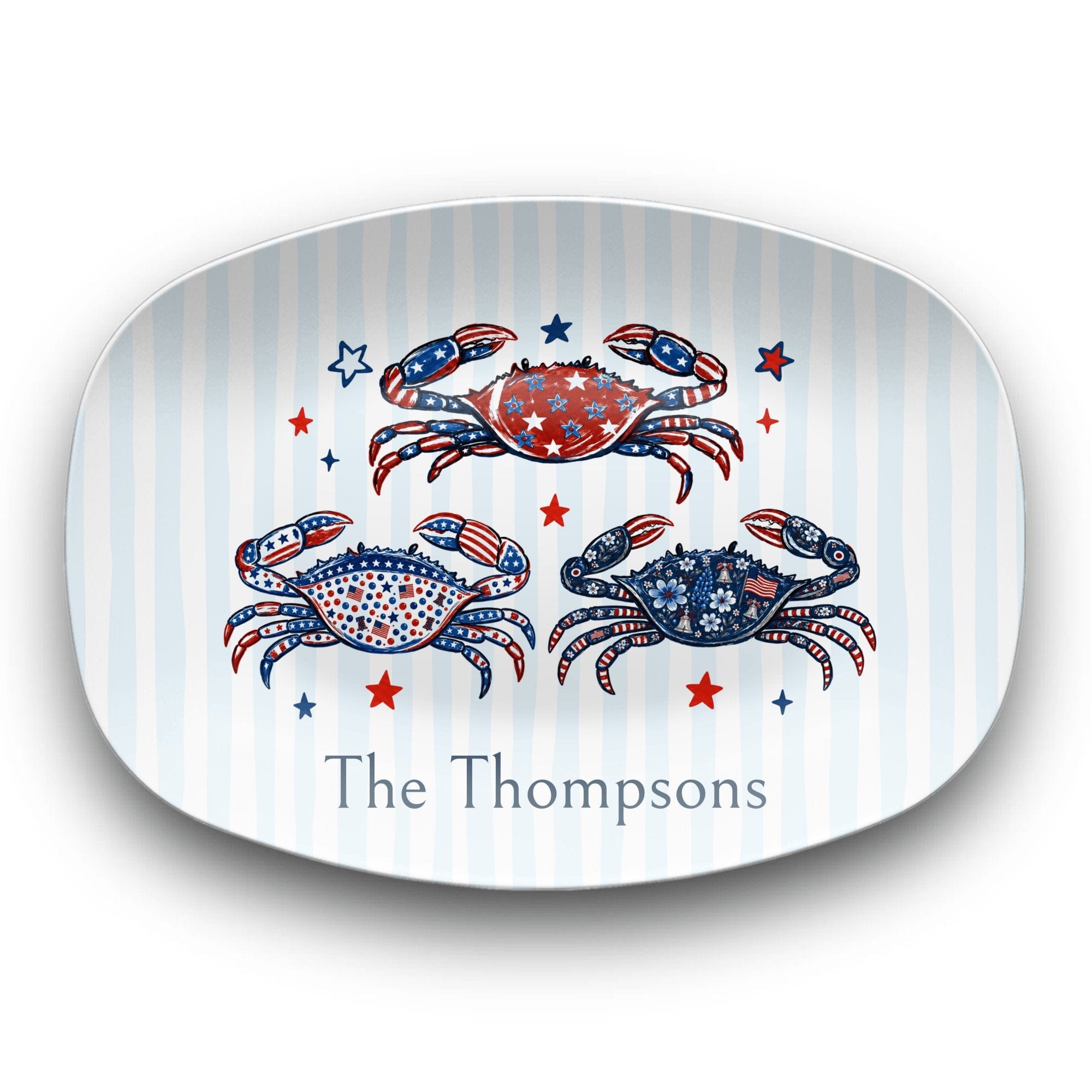 Personalized Festive Crab Platter by Lil Plate Shop