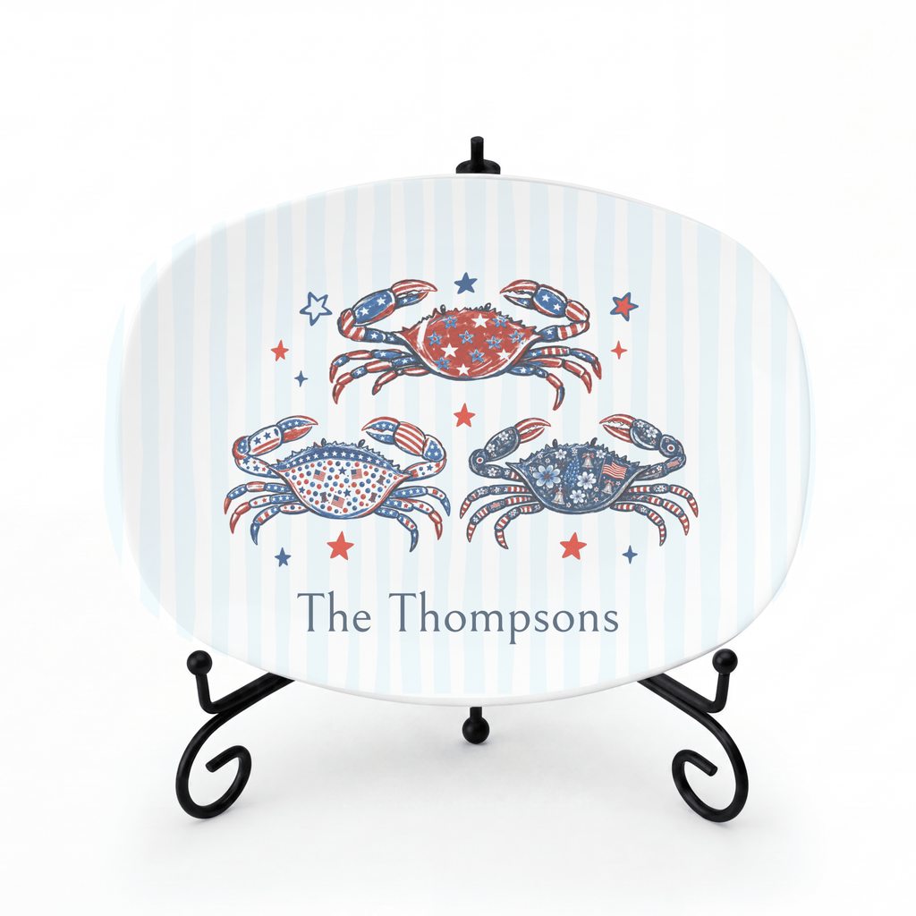 Personalized Festive Crab Platter Platter + Gift Box by Lil Plate Shop
