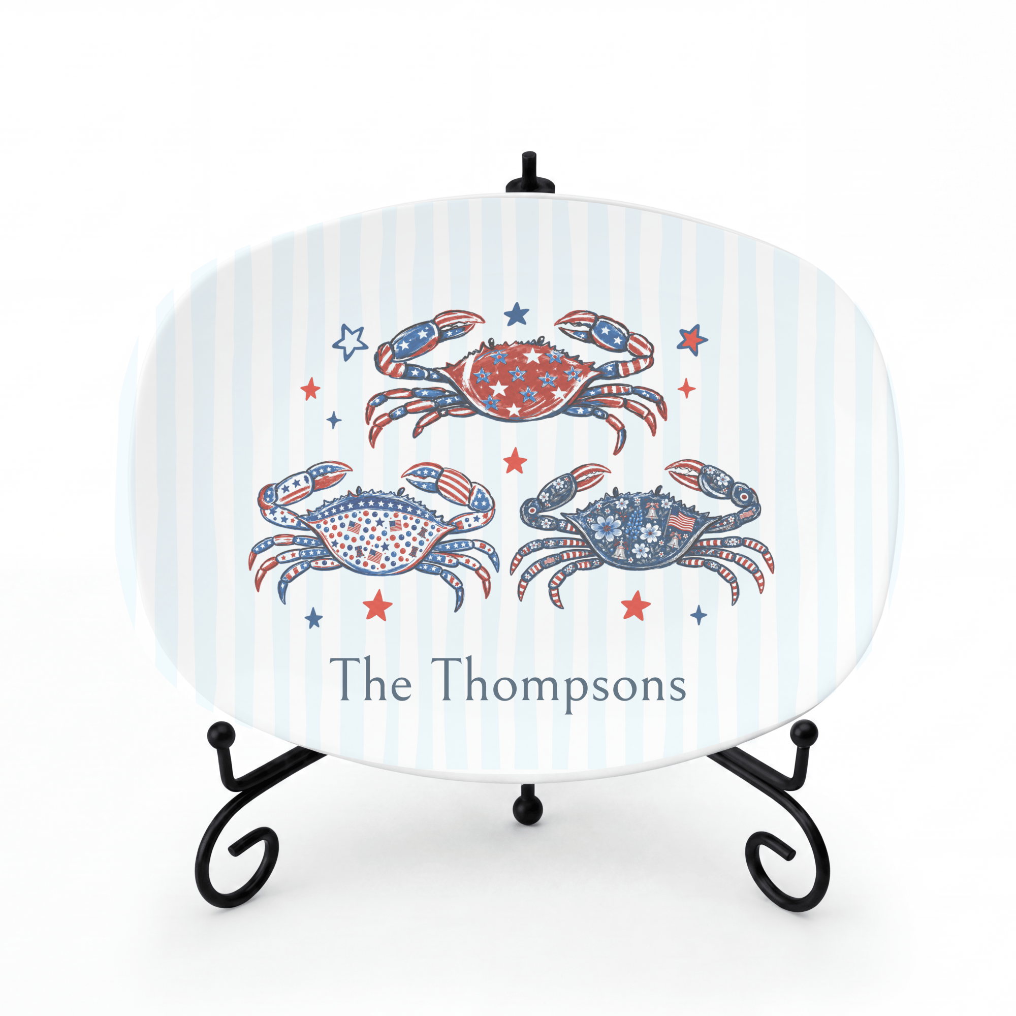 Personalized Festive Crab Platter Platter + Gift Box by Lil Plate Shop