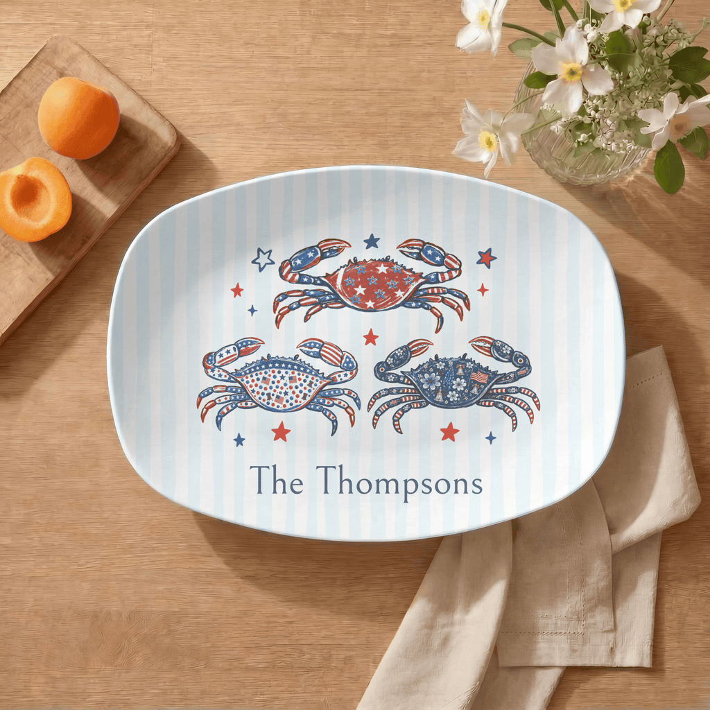 Personalized Festive Crab Platter Platter by Lil Plate Shop