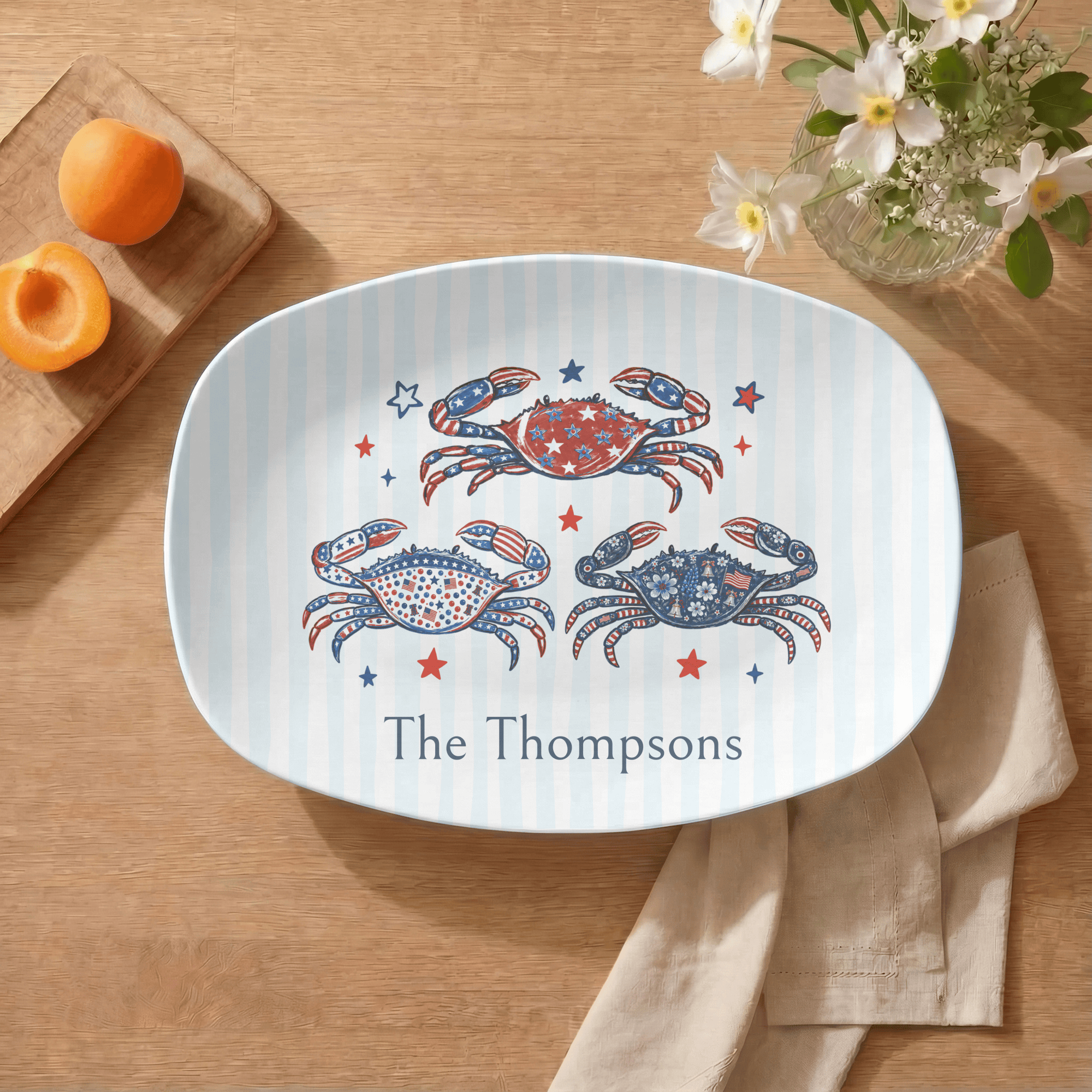 Personalized Festive Crab Platter Platter by Lil Plate Shop