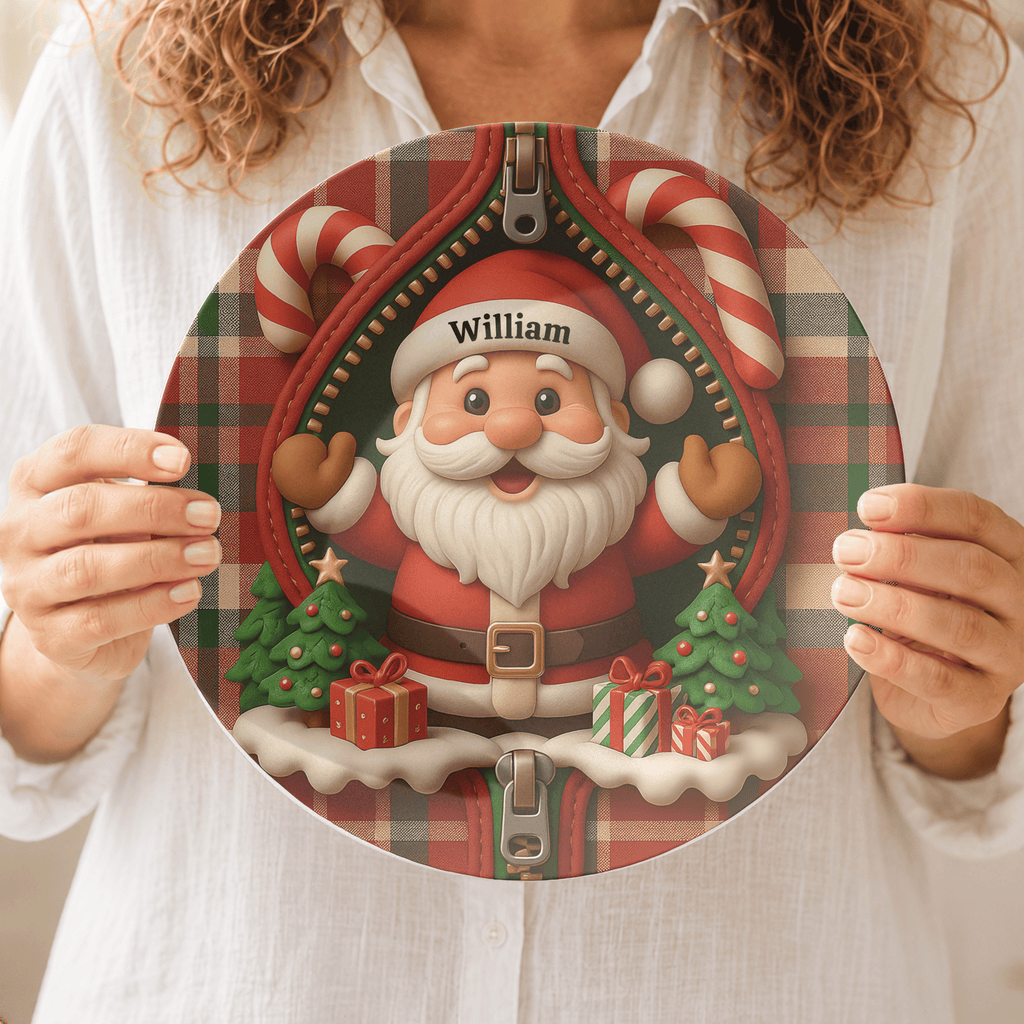 Personalized Festive Santa Plate by Lil Plate Shop