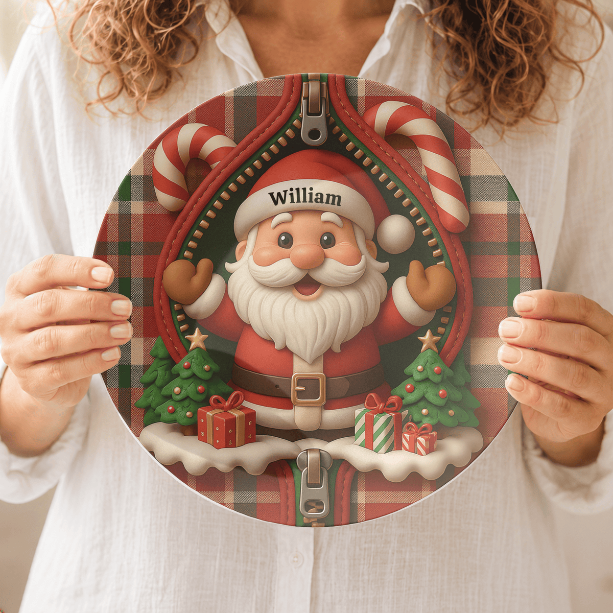 Personalized Festive Santa Plate by Lil Plate Shop