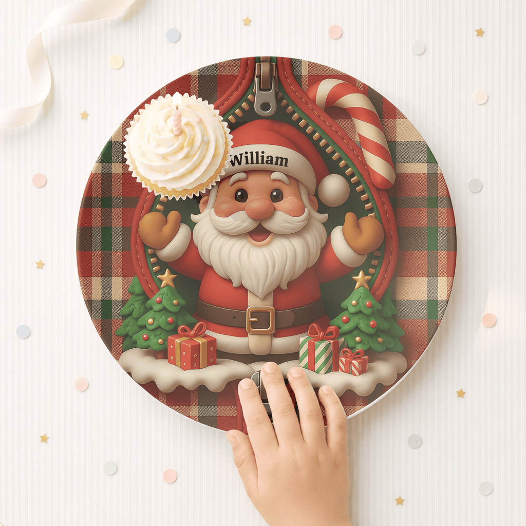 Personalized Festive Santa Plate by Lil Plate Shop